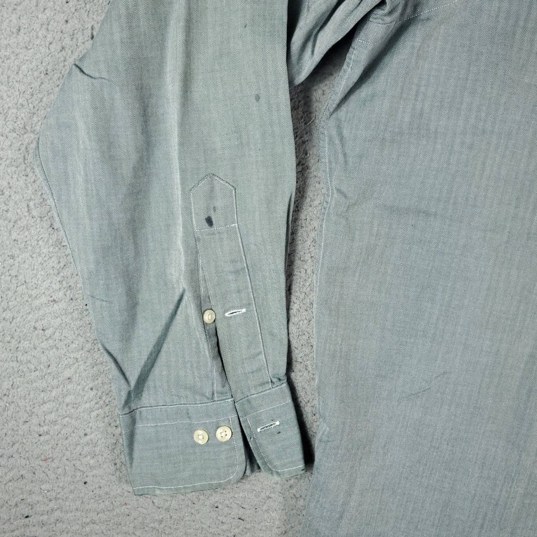 Ralph Lauren Ralph Lauren Dress Shirt Mens 17 Green Gray Striped Long Sleeve Button-Down Casual American Classic Size 46R - 3 Thumbnail