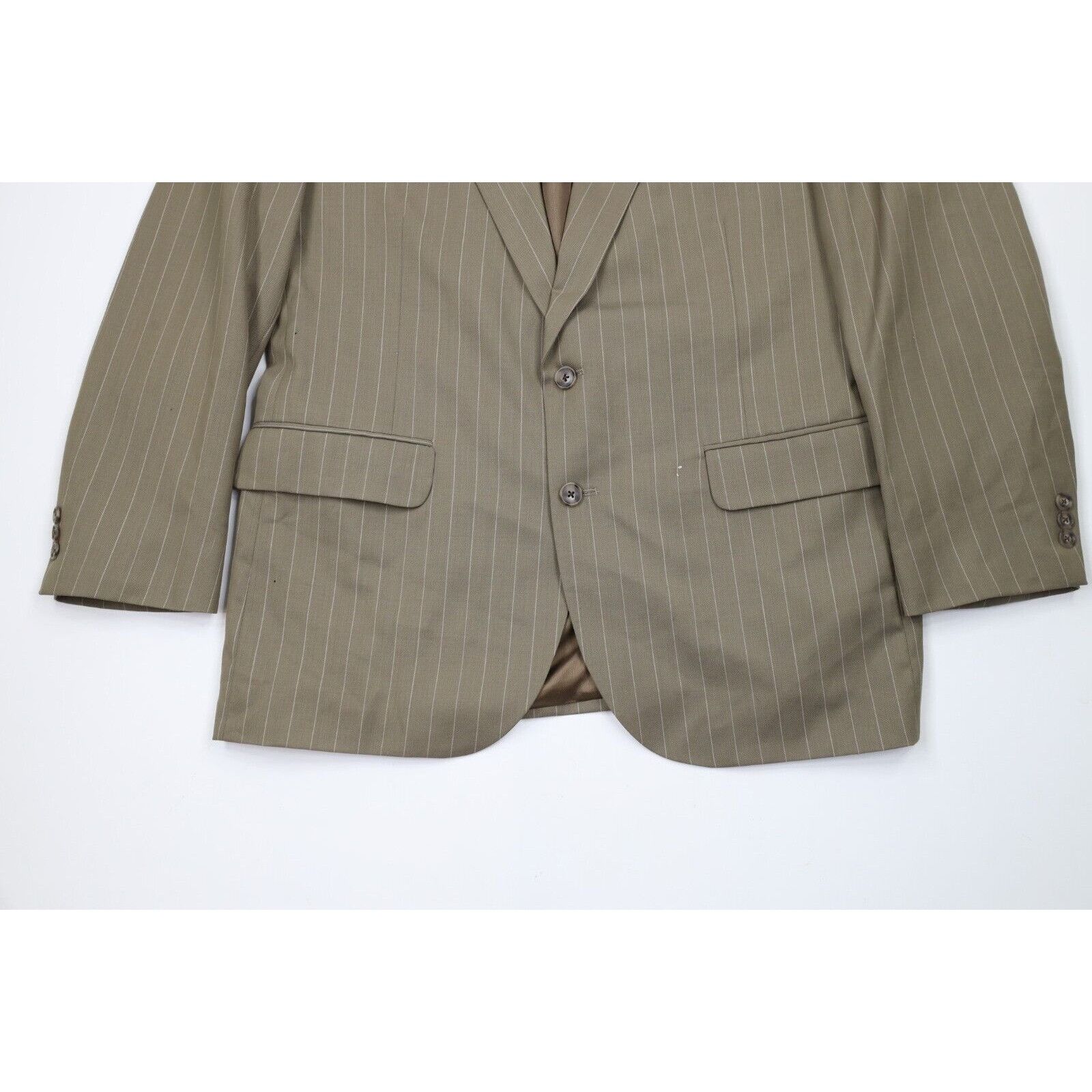 Vintage Vintage 70s Streetwear 2 Piece Pinstriped Suit Wedding Size 44R - 4 Thumbnail
