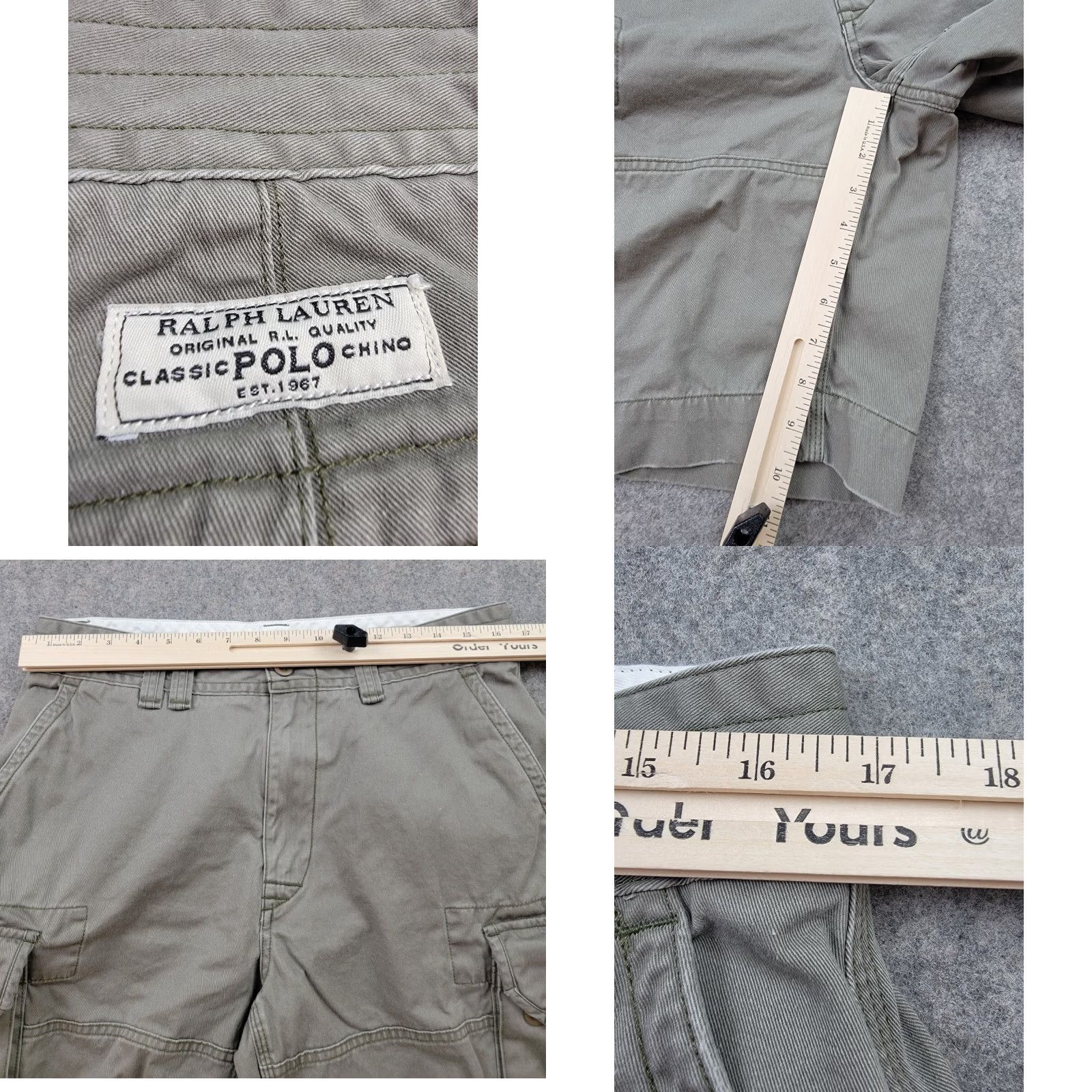 Polo Ralph Lauren Polo Ralph Lauren Cargo Shorts Mens 33 Green Gray Canvas Inseam 9in Pocket Logo Button Zip Casual Travel Preppy 90s American Outdoor Mens Size US XS / EU 42 / 0 - 9 Thumbnail
