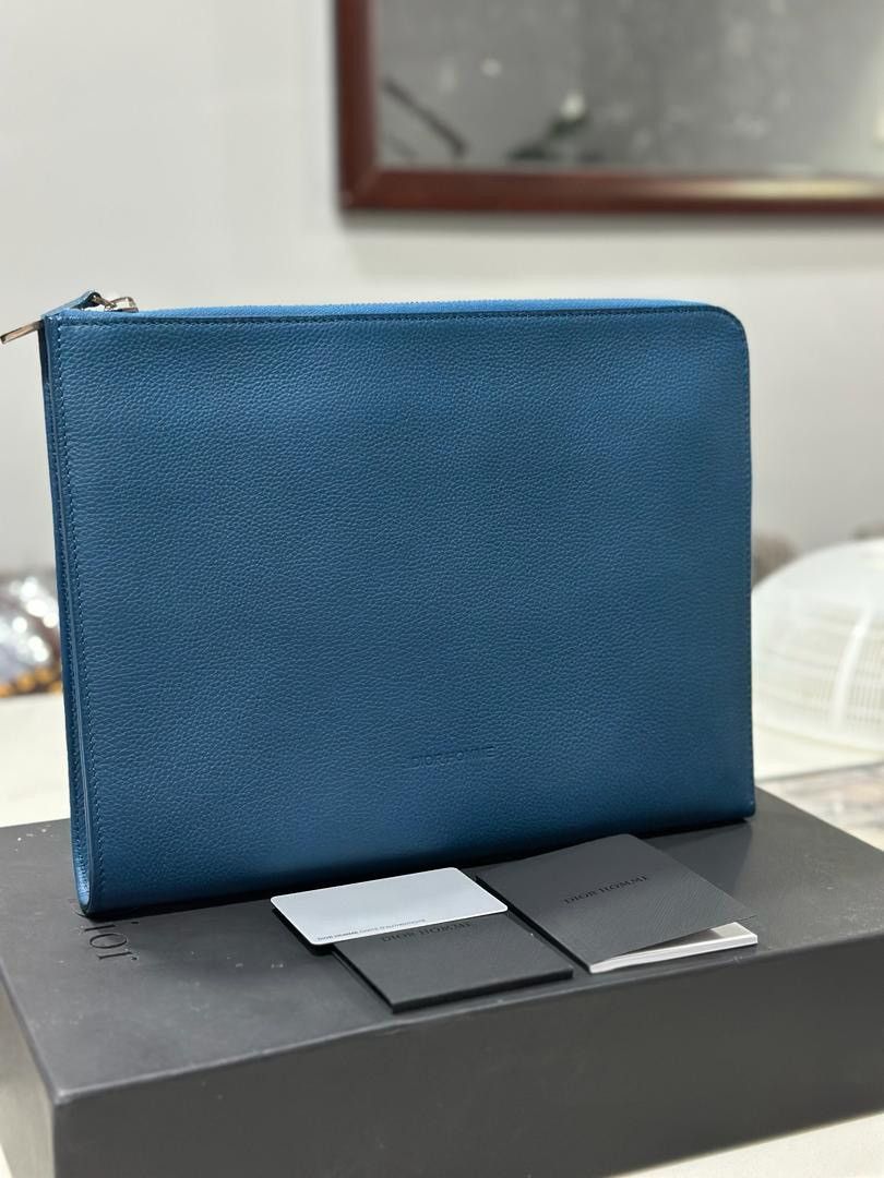 Dior Authentic Dior Homme Clutch Document Blue Size ONE SIZE - 3 Thumbnail