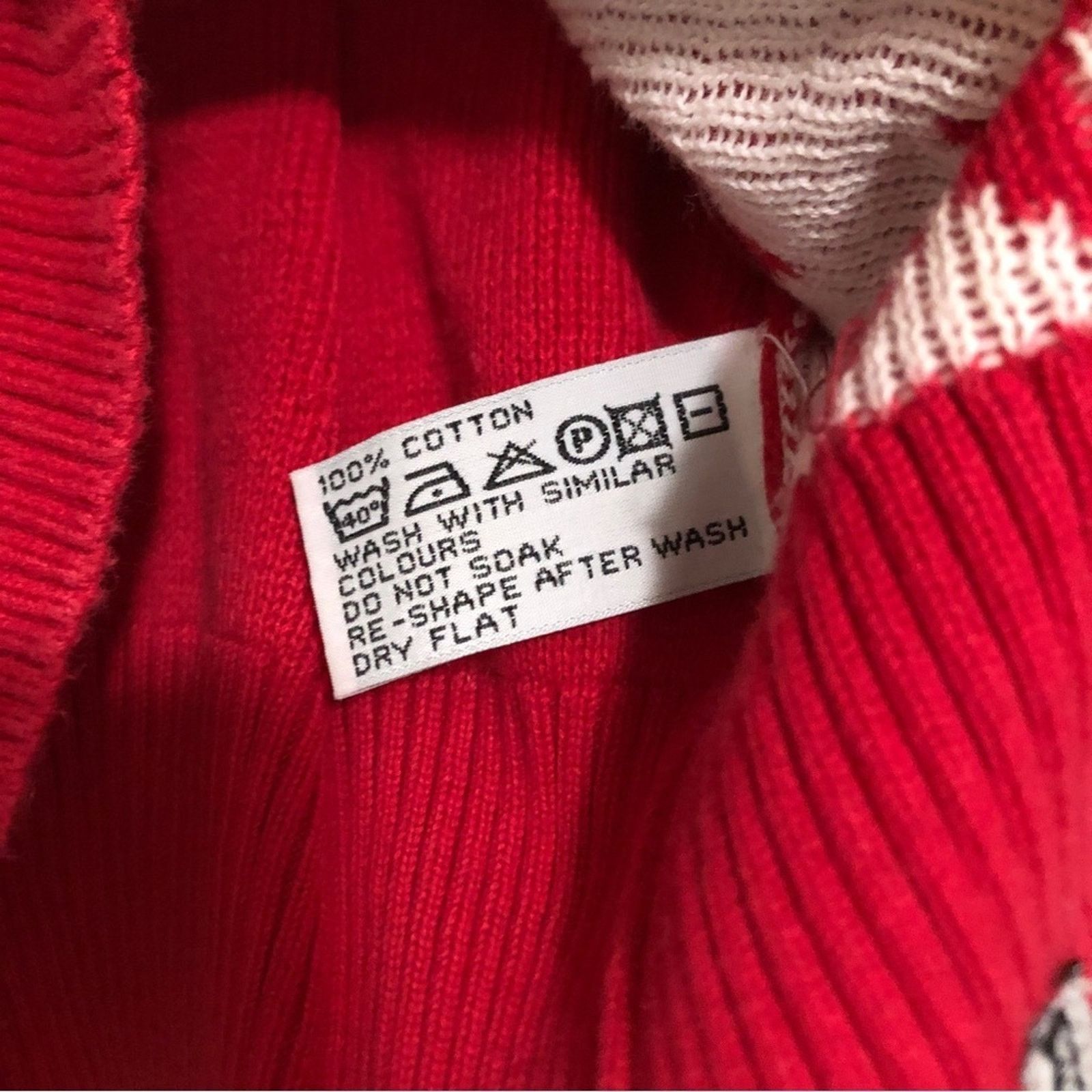 Other Poco Loco Star Knit Cotton Red White Pullover Sweater Size M / US 6-8 / IT 42-44 - 6 Thumbnail
