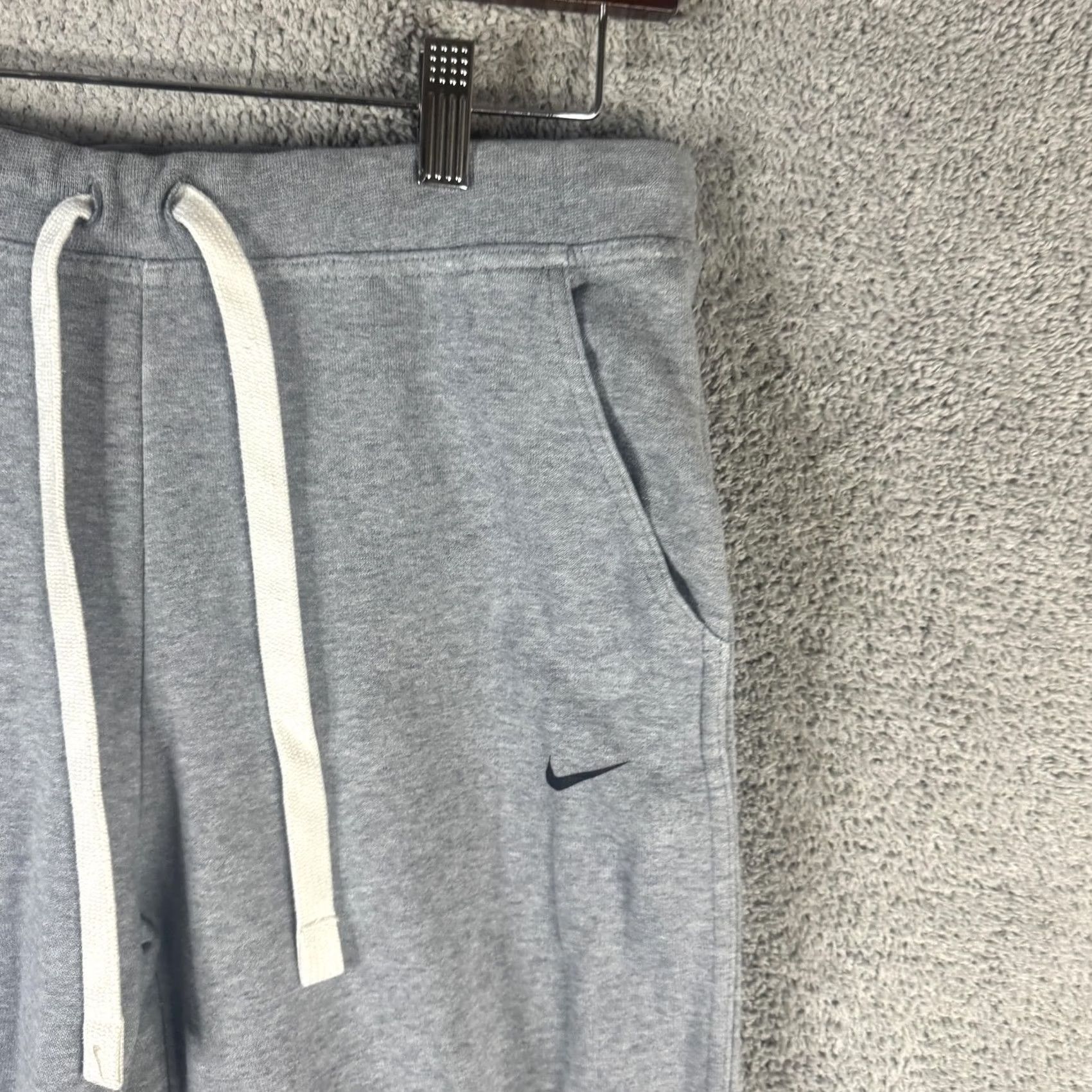 Nike Nike Sweatpants Mens Small Gray Dri-FIT French Terry Joggers Swoosh Logo Cuffed Pants Regular Fit Lounge Activewear Size US 29 - 3 Thumbnail