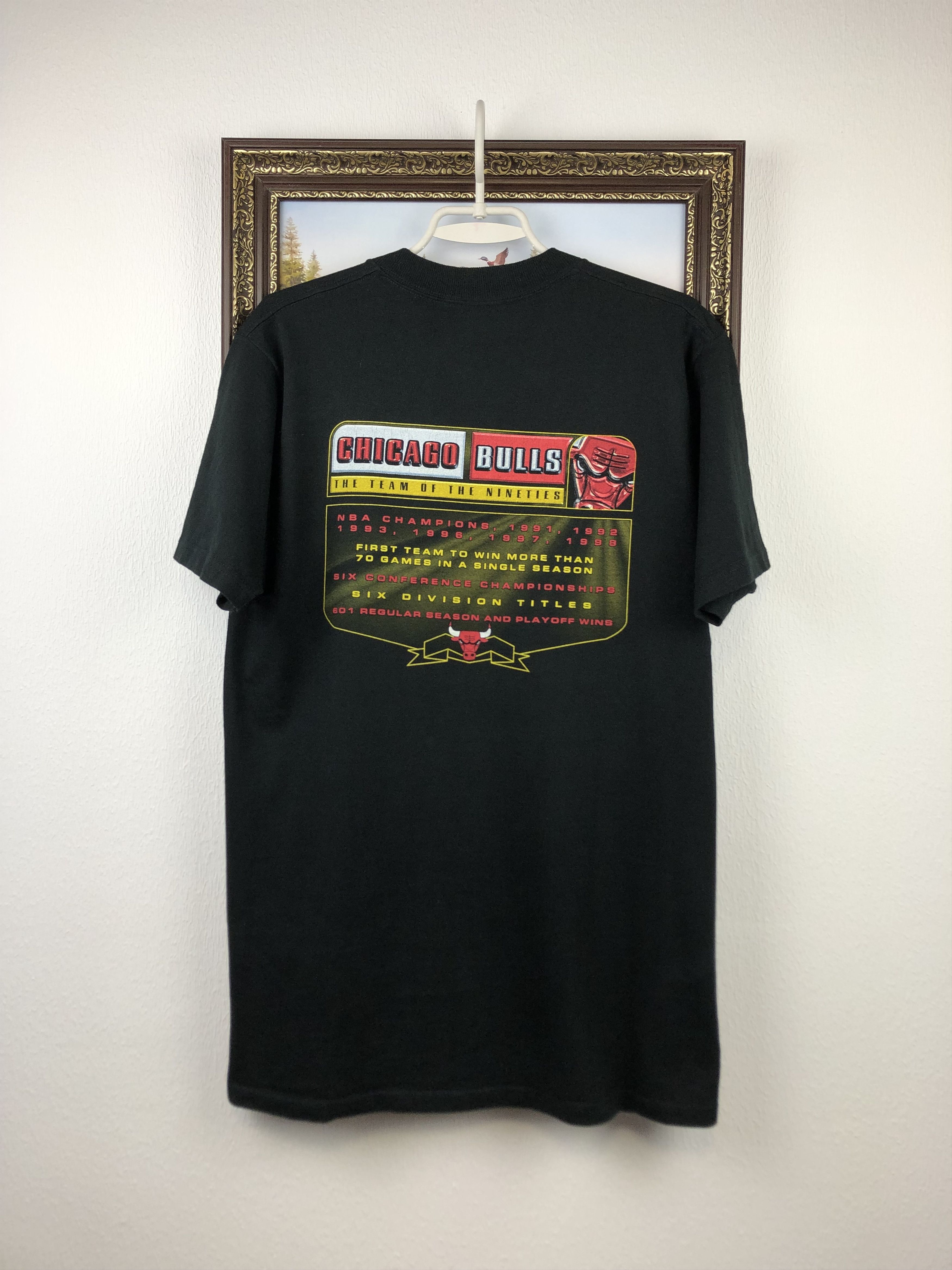 NBA Vintage Chicago Bulls Rings Jordan Shirt Tee RAre Over Print Size US L / EU 52-54 / 3 - 7 Thumbnail