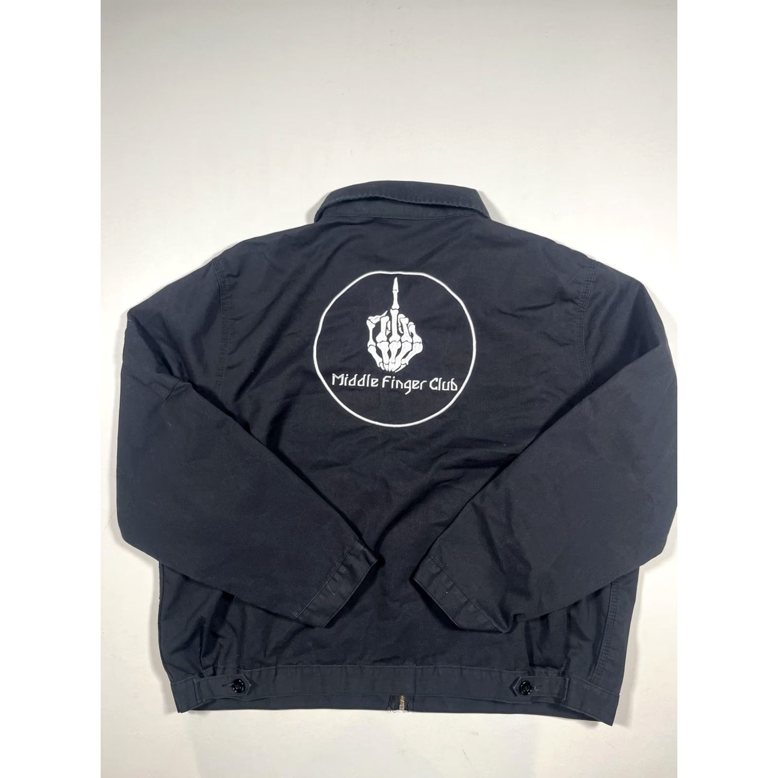 Dickies Dickies Jacket Mens 2XL Black Windbreaker Embroidered Skull Middle Finger Club Logo Pockets Zip Casual Workwear Size US XXL / EU 58 / 5 - 2 Thumbnail