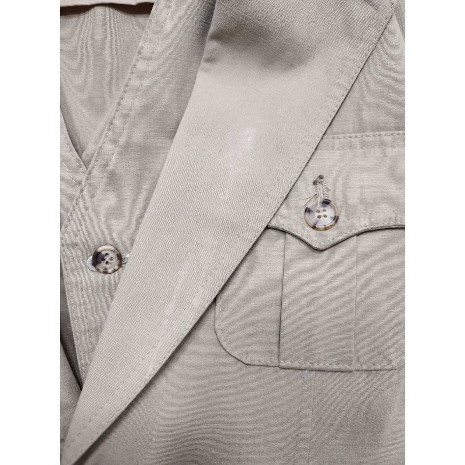 Lee VINTAGE 1970s Lee Lee 3PC Separate Tan Cotton Blend Suit Jacket/Pants Size 38 Chest 30 Waist Regular Inseam 29 Mens Size 36R - 3 Thumbnail