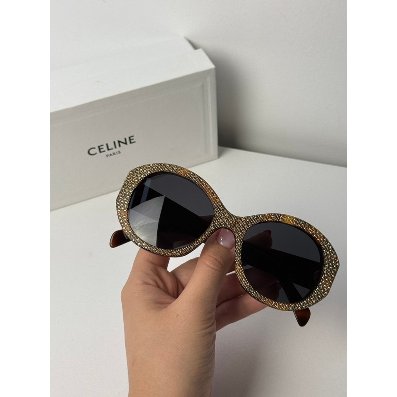 Celine NEW Celine CL4240IS Brown Crystal Sunglasses $1050 Size ONE SIZE - 9 Thumbnail
