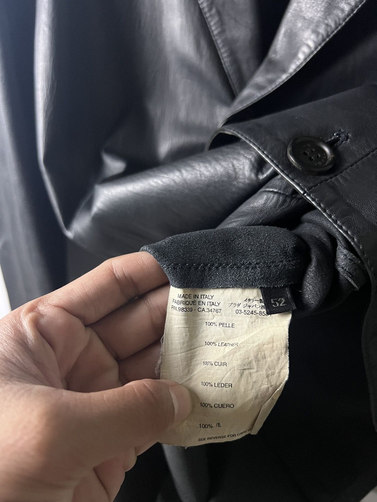 Prada 2000’s Prada Blazer Leather Jacket Size US L / EU 52-54 / 3 - 6 Thumbnail