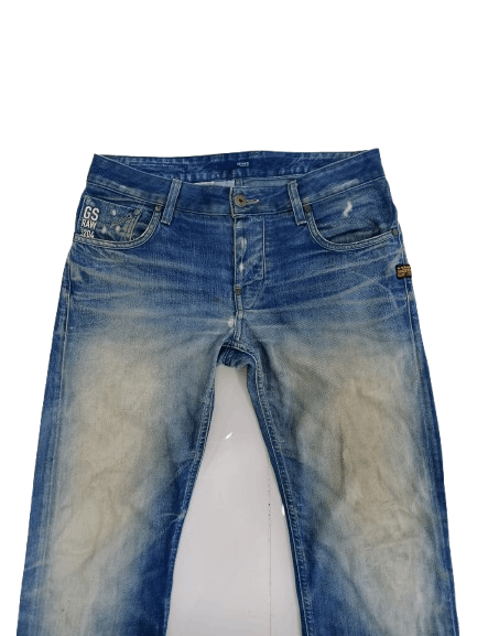 G-Star G STAR RAW Distressed Jeans Blue Denim Size US 33 - 3 Thumbnail