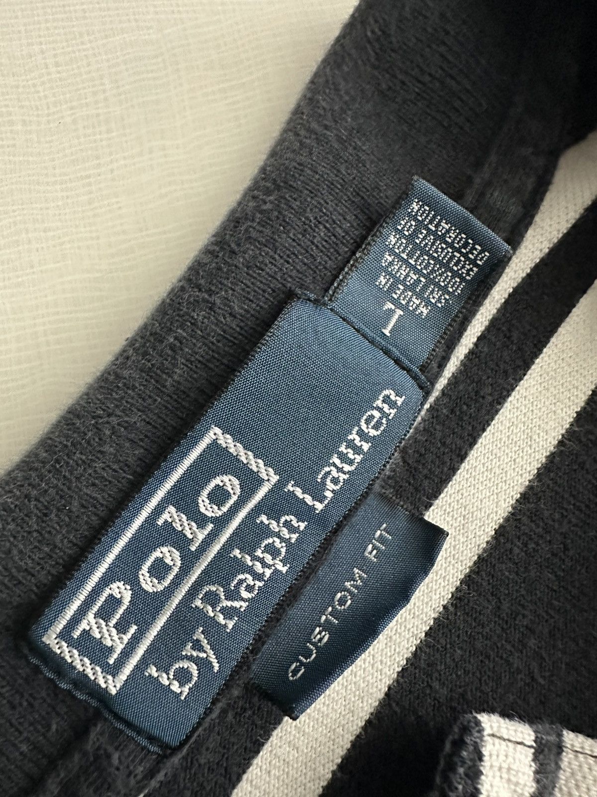 Vintage Vintage 90s Polo Ralph Lauren B&W Striped Polo Shirt Size US L / EU 52-54 / 3 - 3 Thumbnail