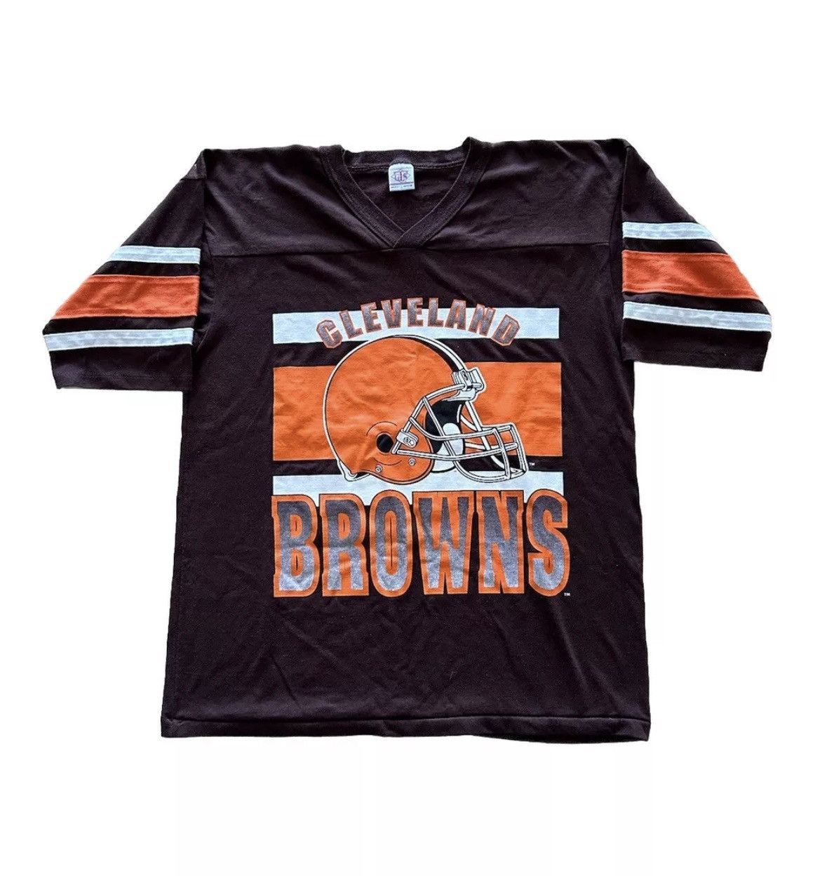 NFL × Vintage Vintage 90s 1993 NFL Cleveland Browns V-Neck T-shirt Size US L / EU 52-54 / 3 - 1 Thumbnail