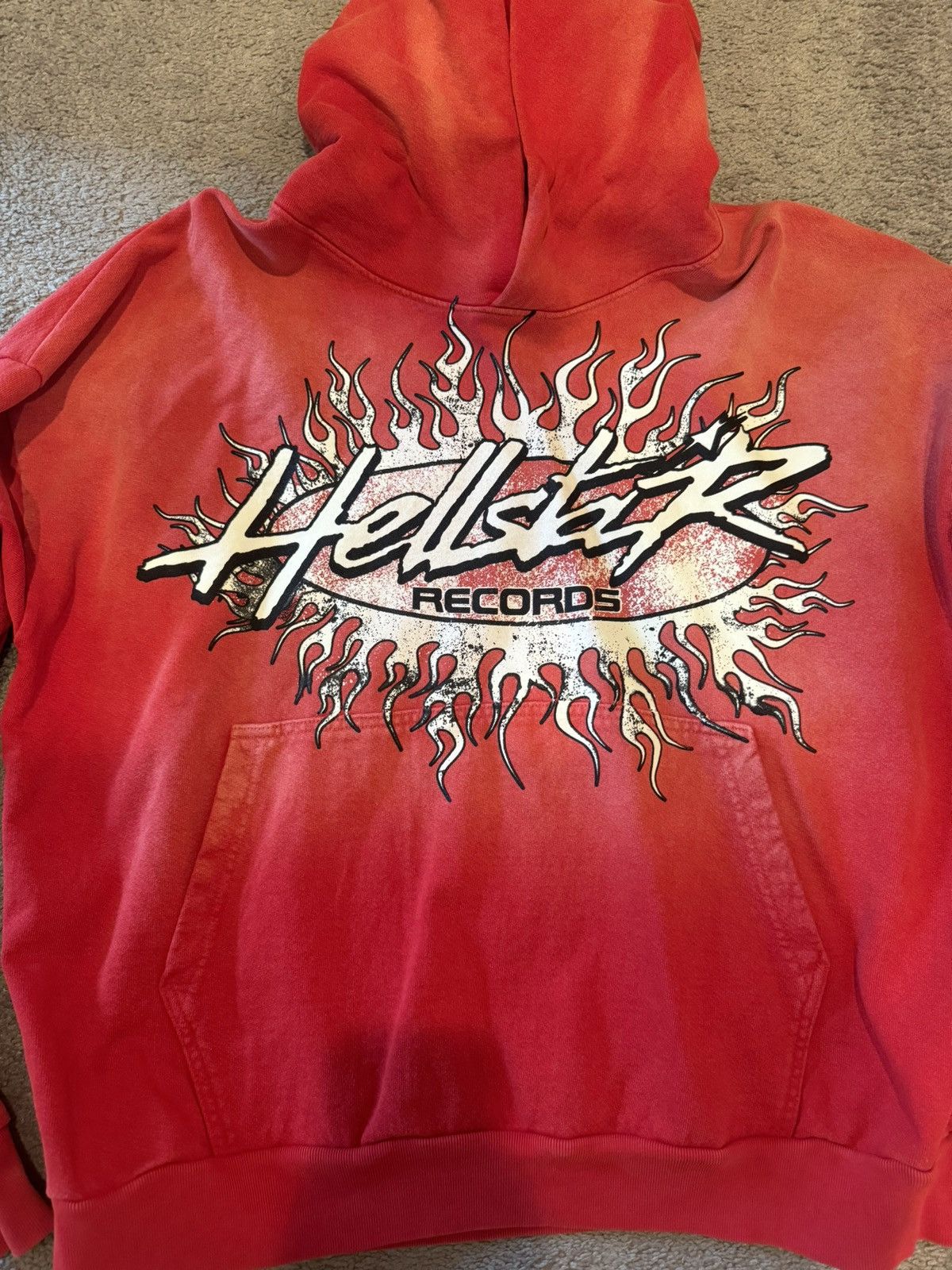 HELLSTAR Hellstar Records Hoodie Red Size US M / EU 48-50 / 2 - 3 Thumbnail