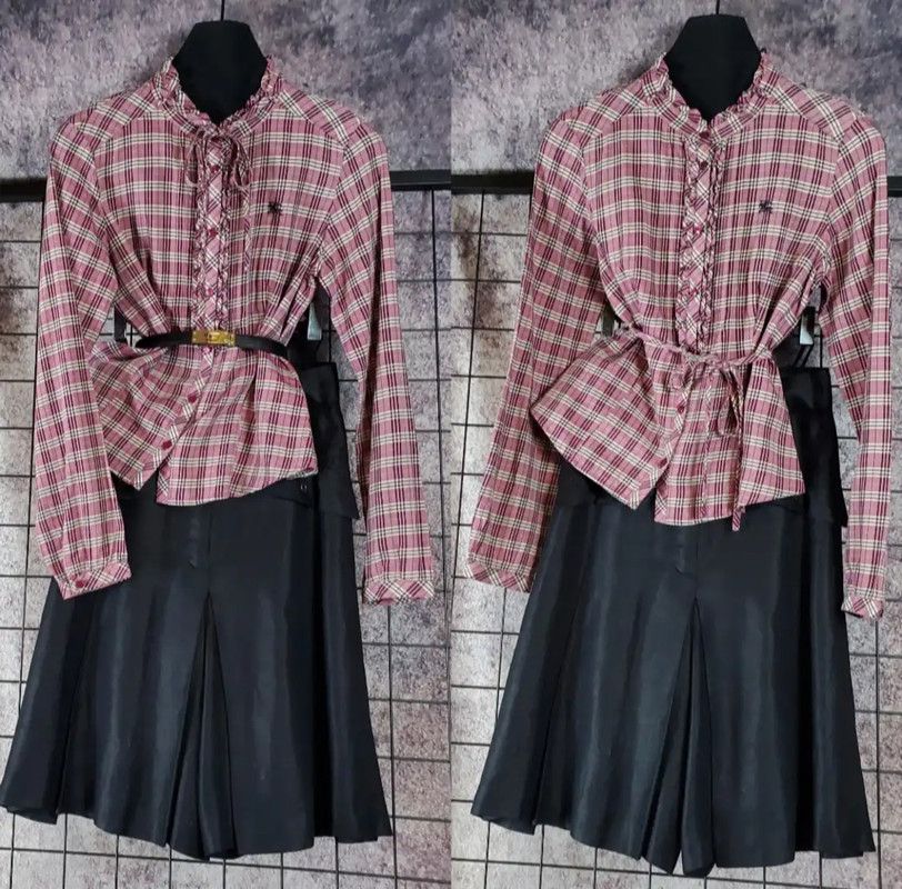 Burberry Burberry Pink Cotton Plaid Long Sleeve Shirt Size S / US 4 / IT 40 - 1 Thumbnail