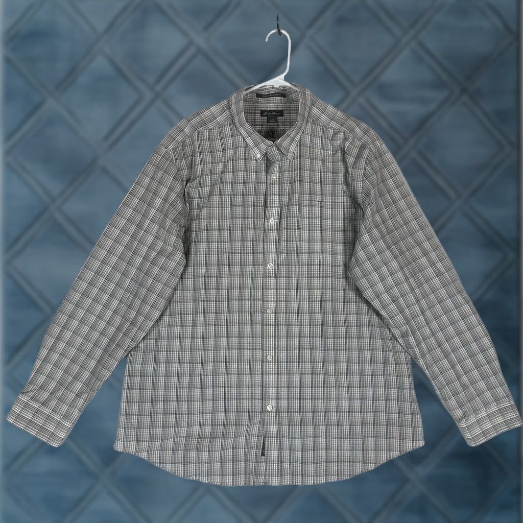 Eddie Bauer Eddie Bauer Button-Up Shirt Men XL Gray Plaid Wrinkle Resistant Short Description: Classic Fit Size US XL / EU 56 / 4 - 1 Thumbnail