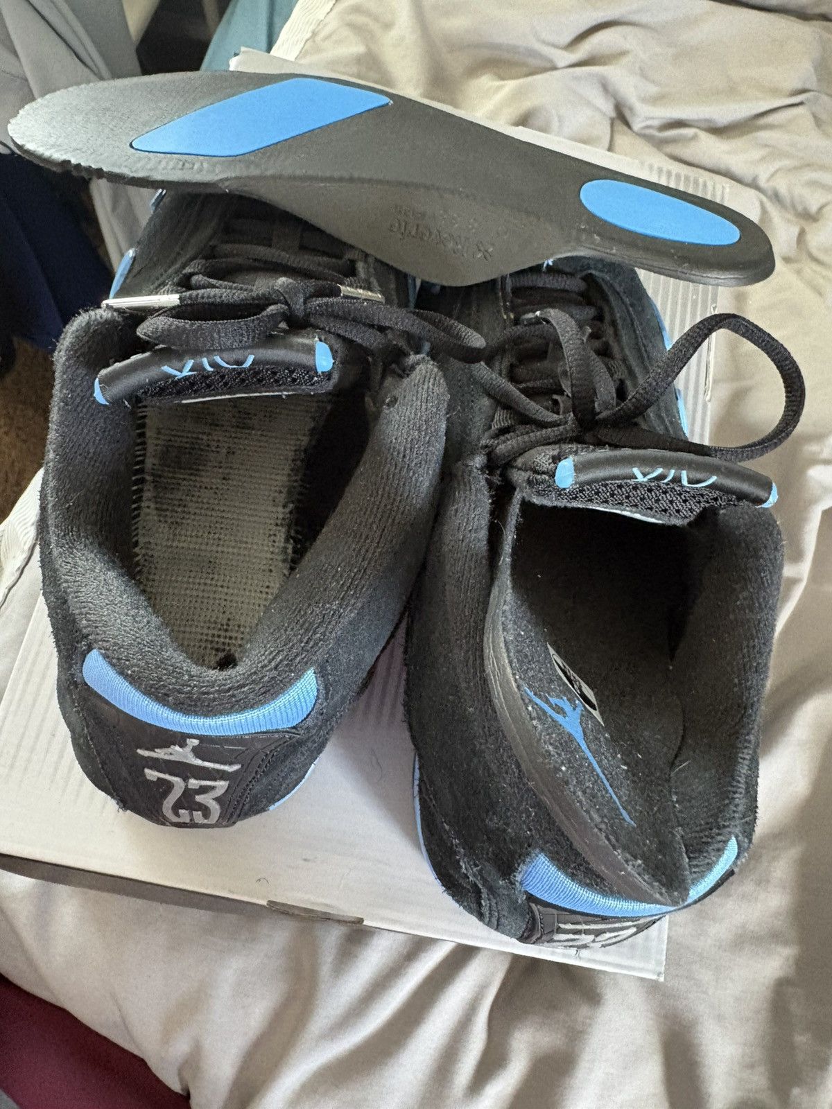 Jordan Brand Jordan Air Jordan 14 Retro 2026 Black University Blue Suede Size US 8 / EU 41 - 6 Thumbnail