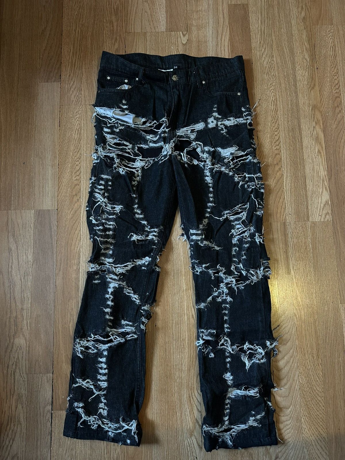Designer × Vintage THORN DENIM PANTS Size US 34 / EU 50 - 2 Thumbnail