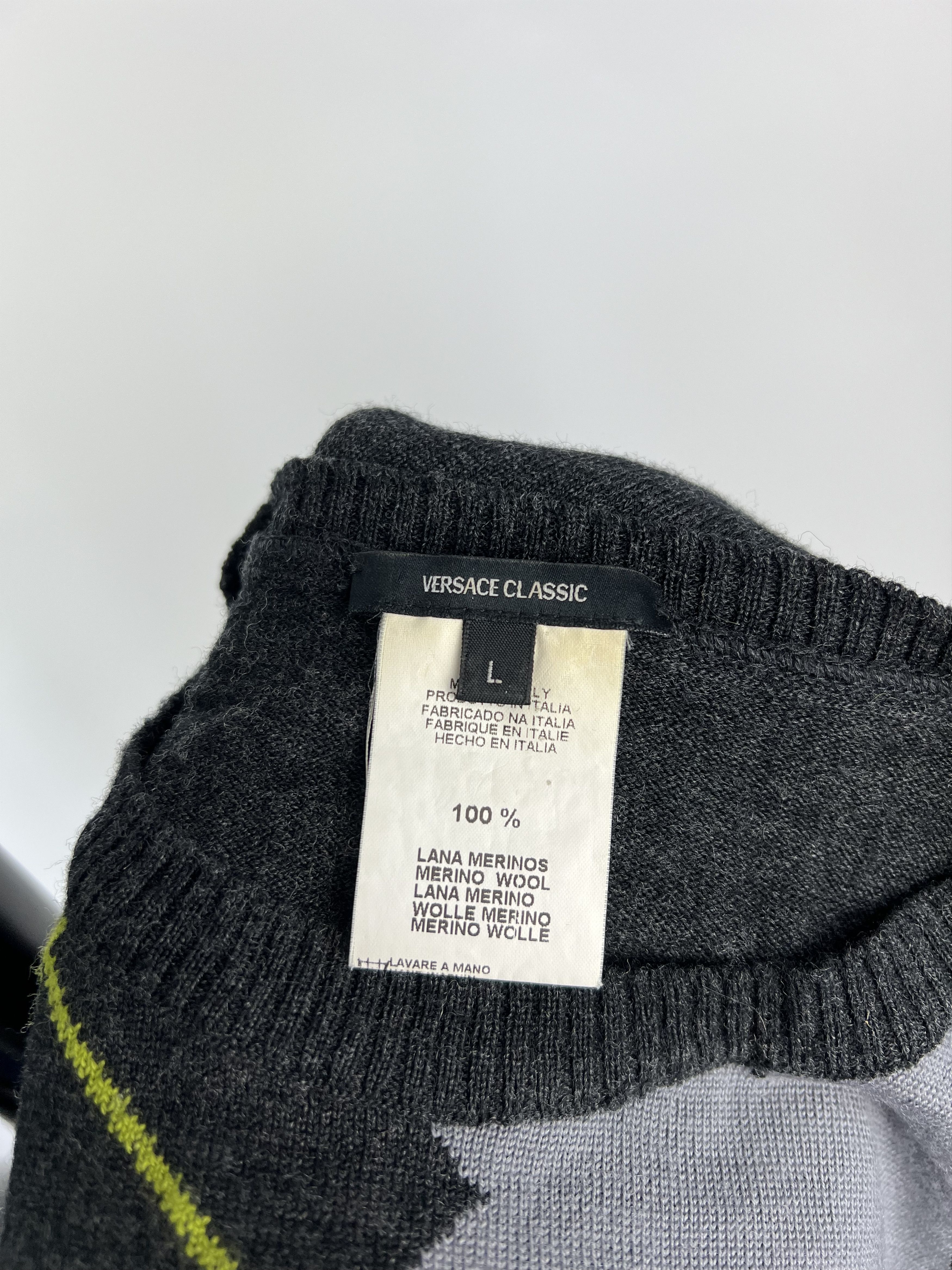 Versace × Vintage Versace Classic Vintage 100% Merino Wool Sweater Size L Size L / US 10 / IT 46 - 11 Thumbnail