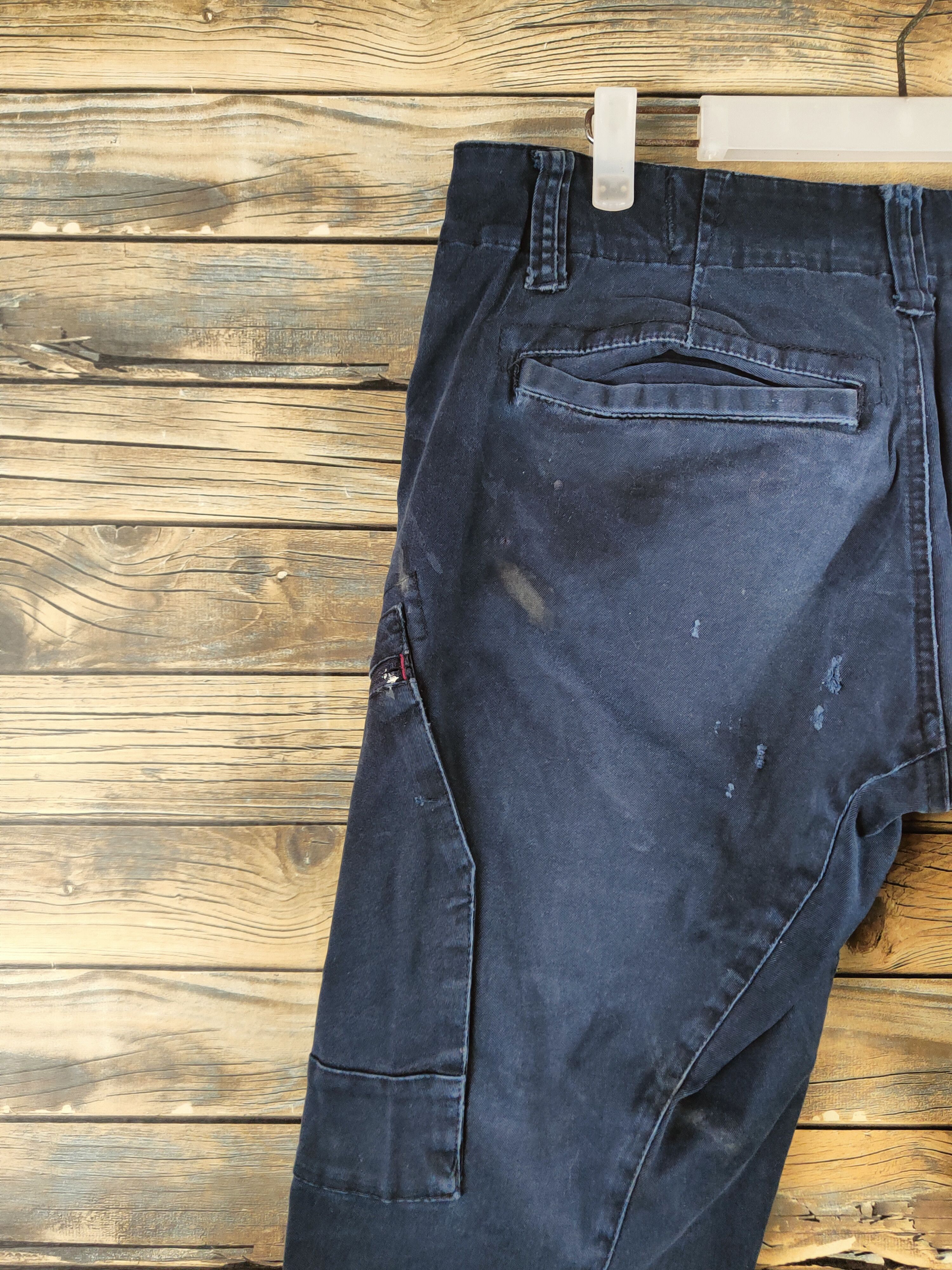 Japanese Brand Genba-Xebex Dark Blue Multipocket Cargo Pants #S2818 Size US 32 / EU 48 - 8 Thumbnail