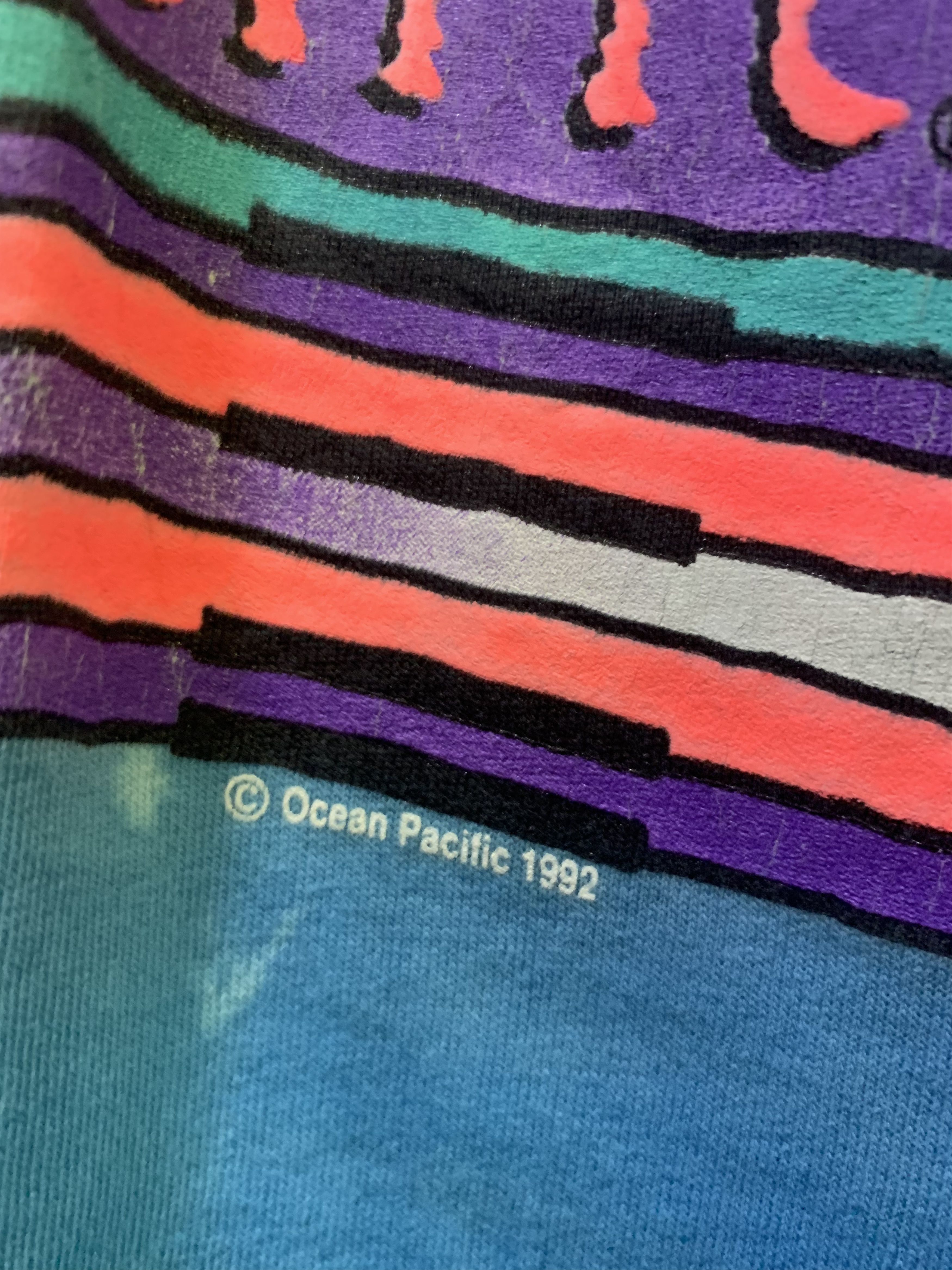 Vintage Vtg 90’s OCEAN PACIFIC “Ride The Wave” Surf Tee Size US XL / EU 56 / 4 - 5 Thumbnail