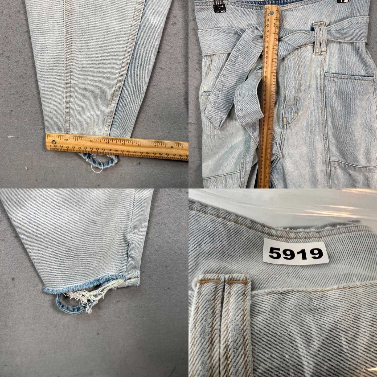 Iro IRO High-Waisted Light Wash Denim Paperbag Jeans Belt Womens Size 36 Size 25" / US 0 / IT 36 - 8 Thumbnail