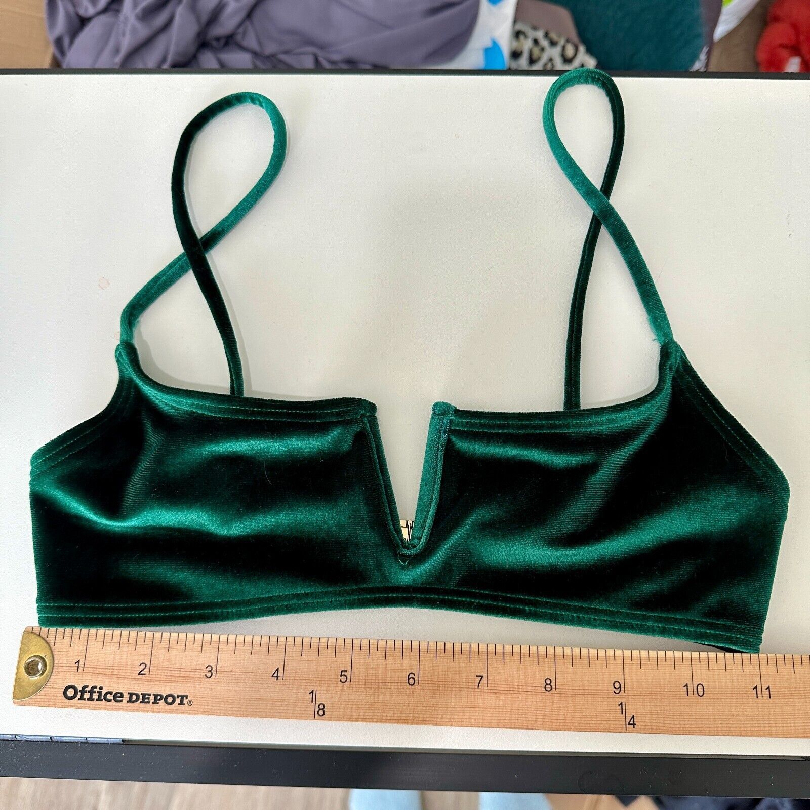 Other South Beach Green Velvet V-Cutout Bikini Top Gold Hardware 6 Size S / US 4 / IT 40 - 9 Thumbnail