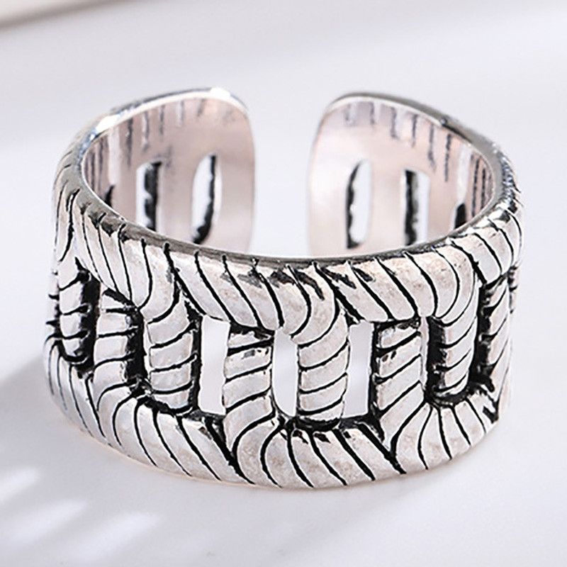 Jewelry Creative Chain Geometric Handmade Ring Size ONE SIZE - 2 Thumbnail