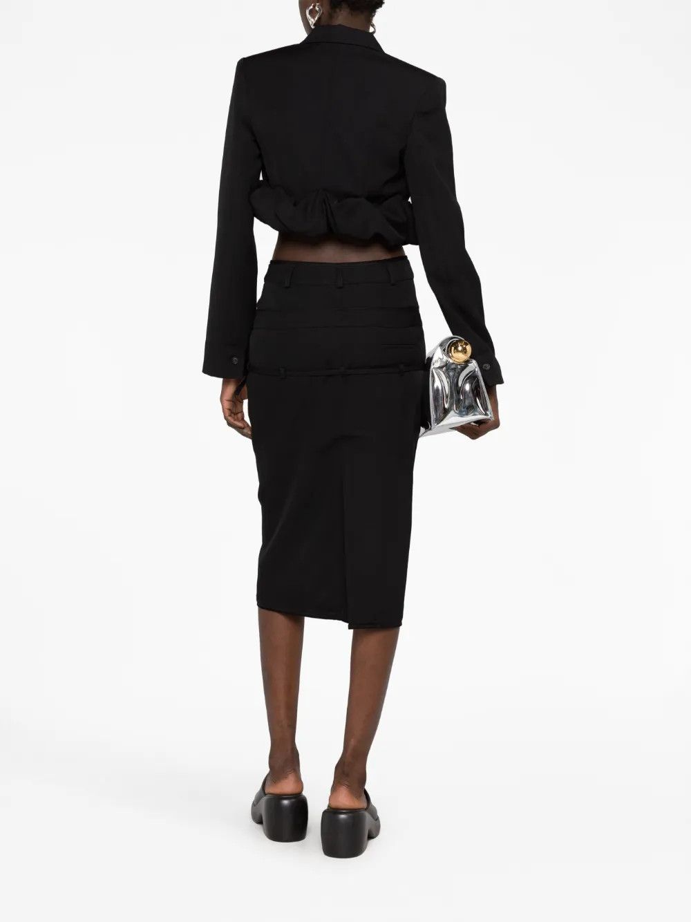 Jacquemus o1mle0325 La Veste Croissant Cropped Blazer in Black Size M / US 6-8 / IT 42-44 - 4 Thumbnail