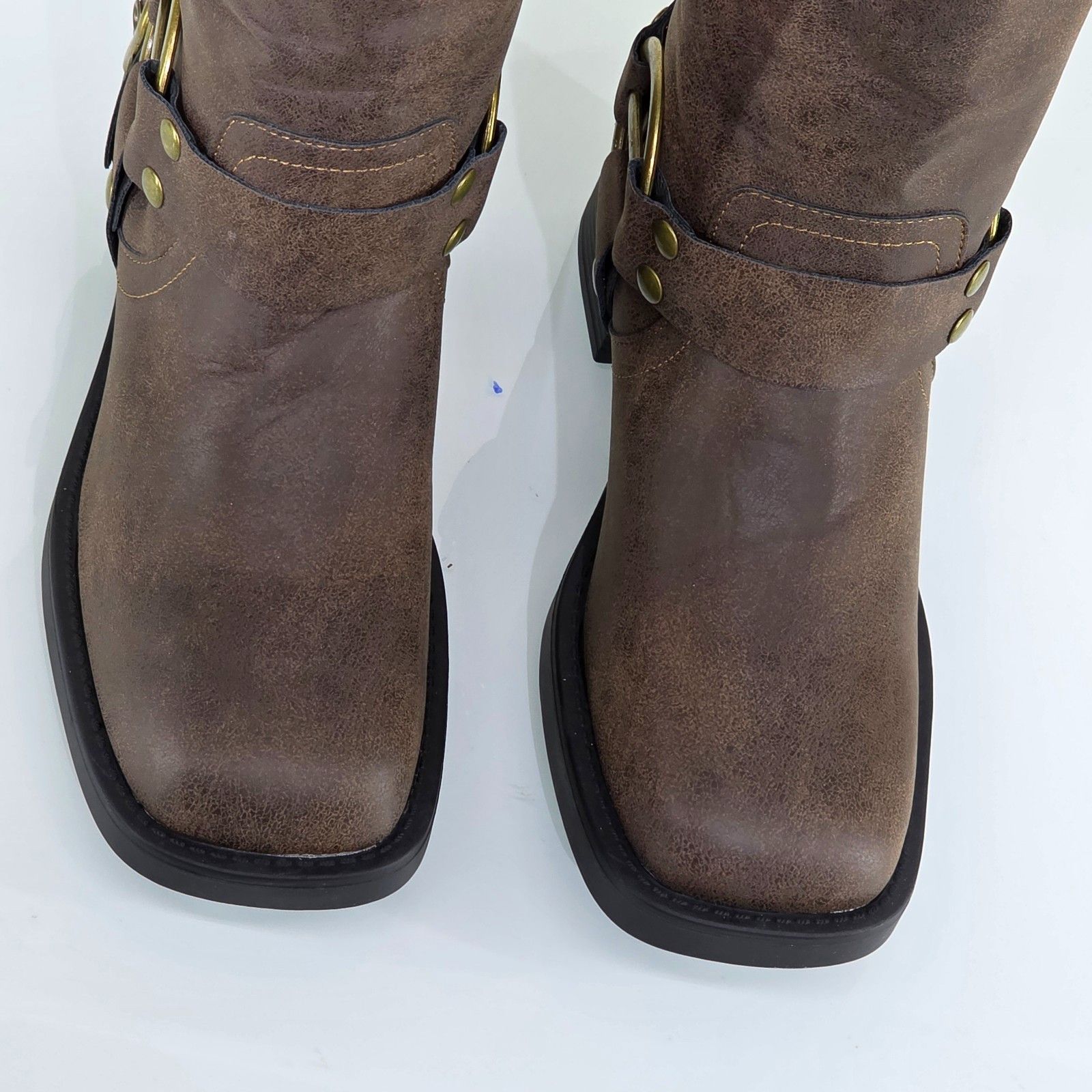 Other Dyna Brown Distressed Vegan Leather Biker Engineer Western M Size US 7.5 / IT 37.5 - 6 Thumbnail