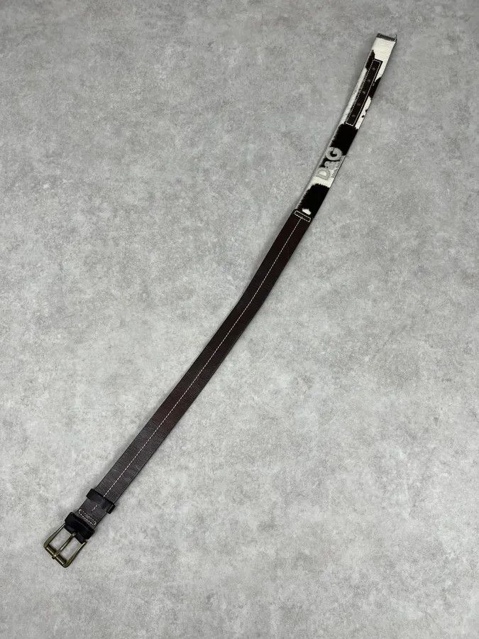 Dolce & Gabbana 2000s Dolce & Gabbana Brown & White Fur Leather Belt Size ONE SIZE - 8 Thumbnail