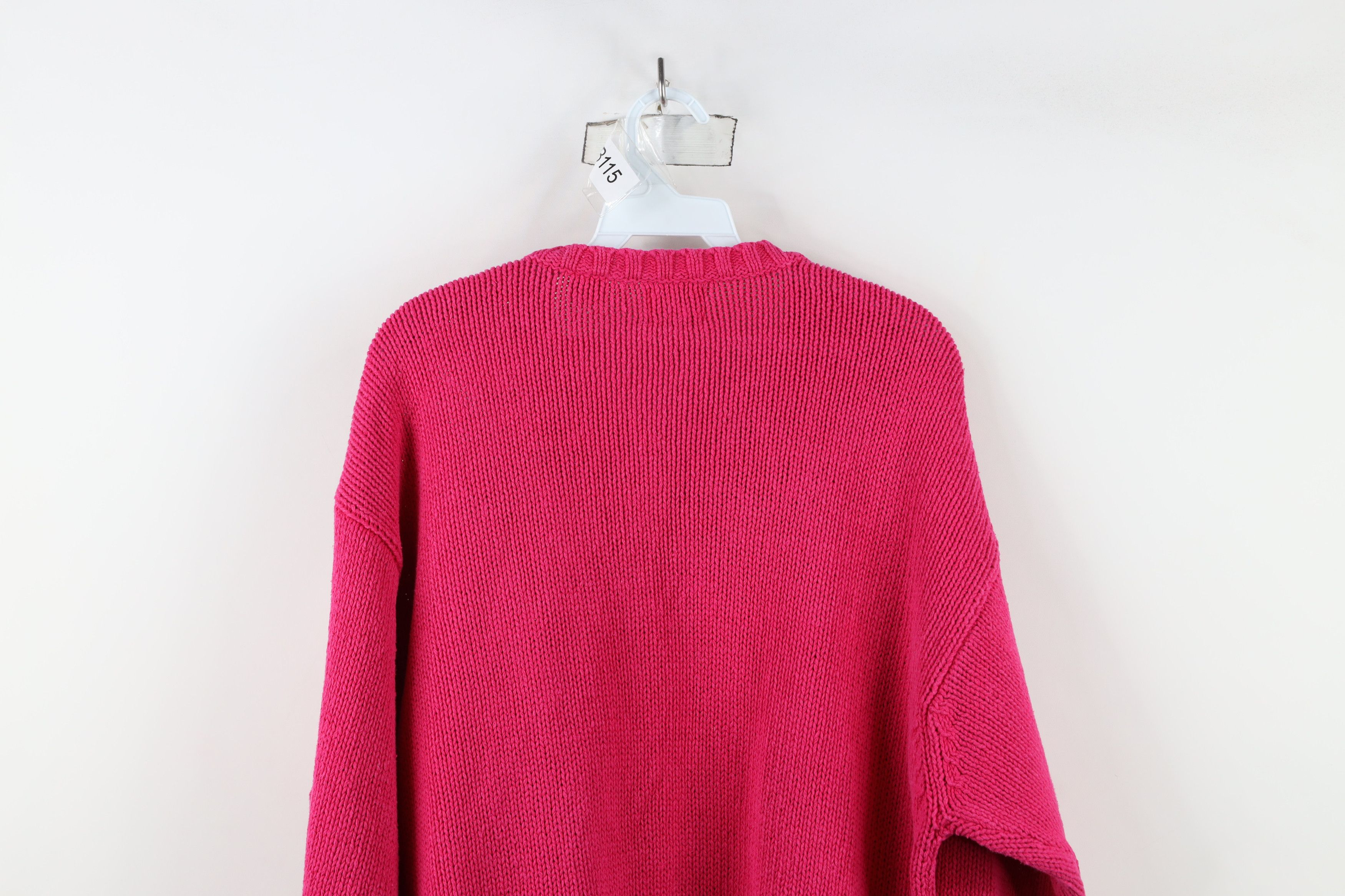 Gap × Vintage Vintage 90s Gap Heavy Cotton Knit Crewneck Sweater Pink Size US M / EU 48-50 / 2 - 8 Thumbnail