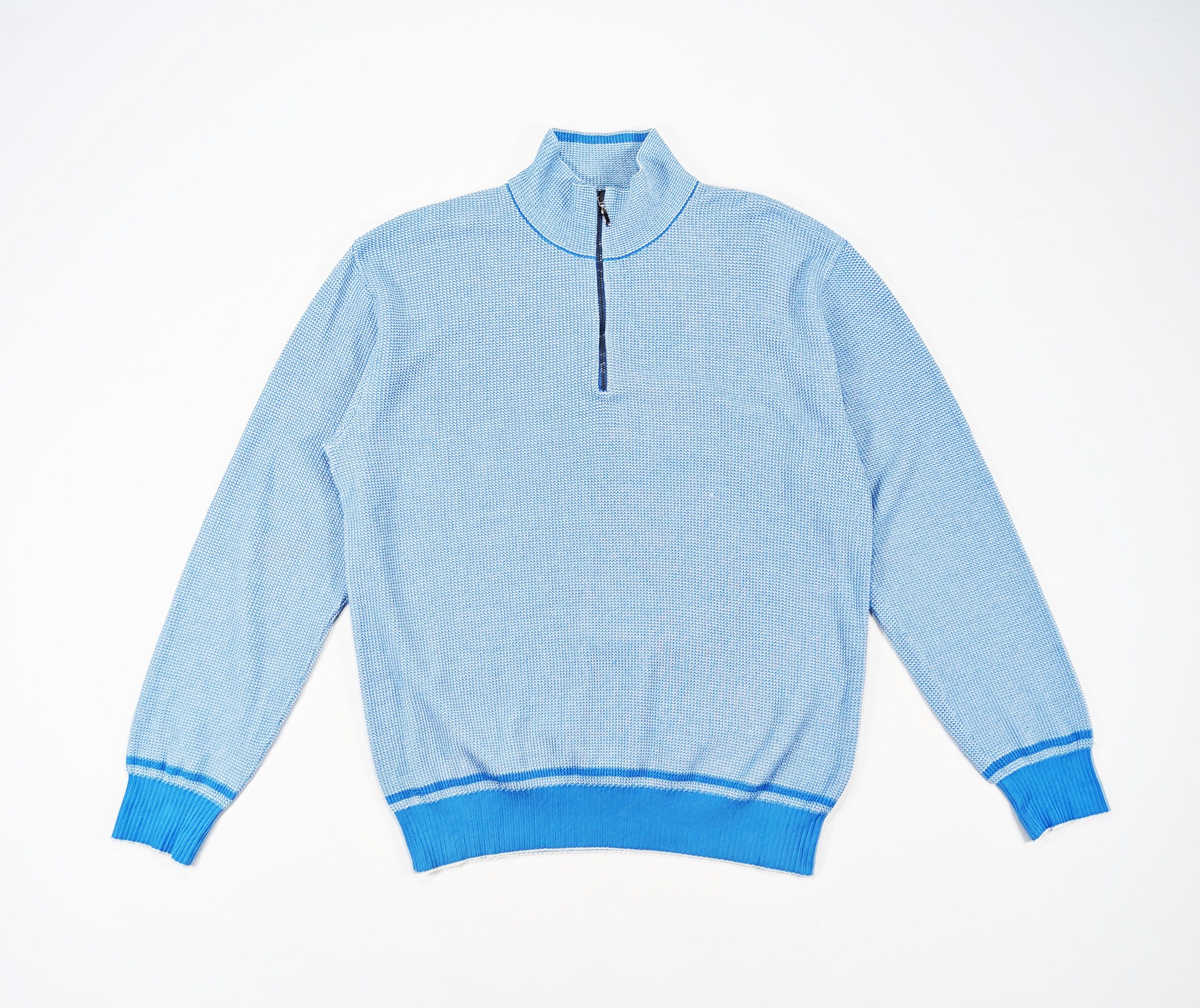 Other Fabio Caviglia 1/3 Zip Blue Cotton Pullover Size 52 L Size US L / EU 52-54 / 3 - 1 Thumbnail