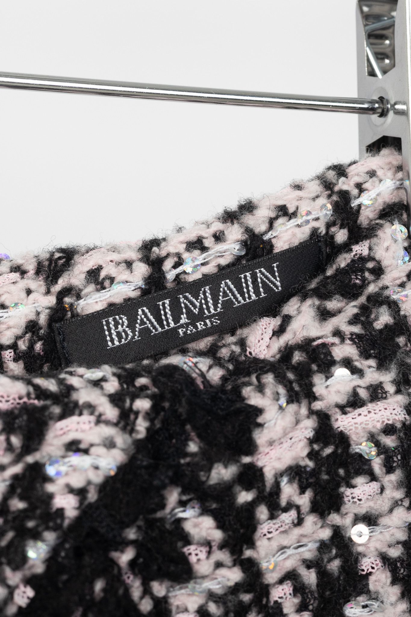 Balmain Balmain Sequin Houndstooth Tweed Wrap Mini Skirt Size 27" / US 4 / IT 40 - 7 Thumbnail