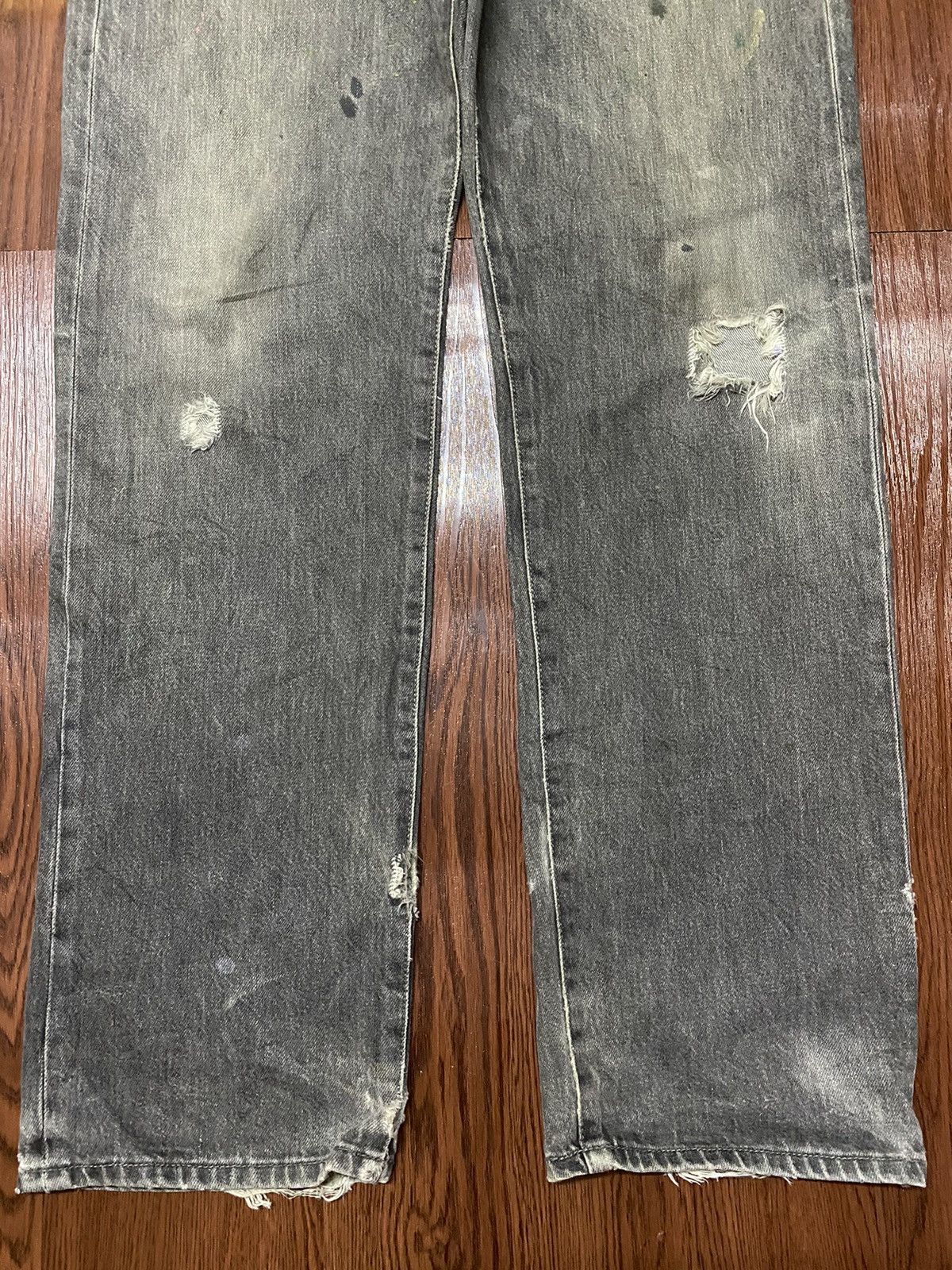 Japanese Brand Vtg Japanese Brand Paint Splatter Fade Wash Distressed Jeans Size US 32 / EU 48 - 5 Thumbnail