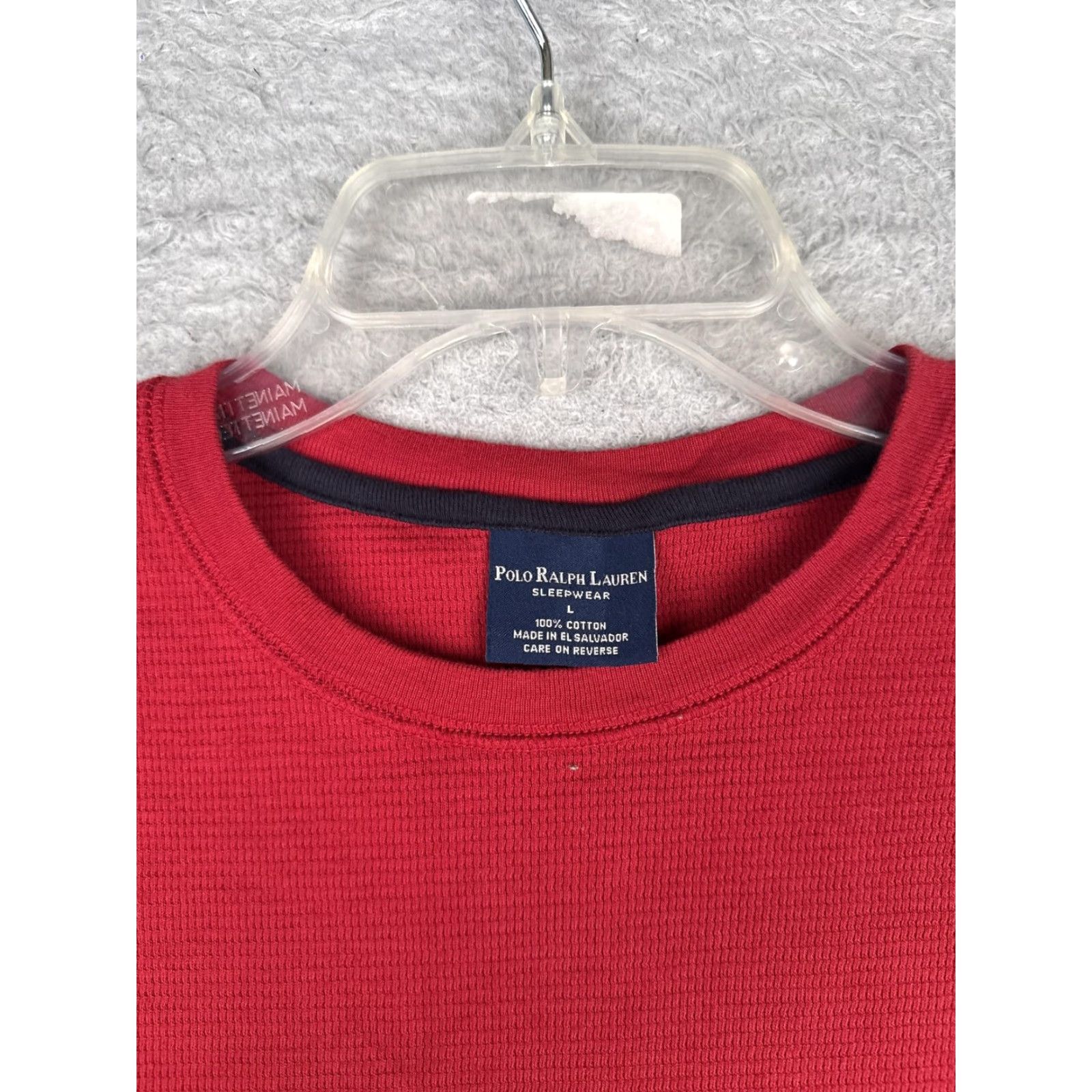 Polo Ralph Lauren Polo Ralph Lauren Shirt Mens Large Red Long Sleeve Thermal Waffle Knit Sleepwear Size US L / EU 52-54 / 3 - 7 Thumbnail