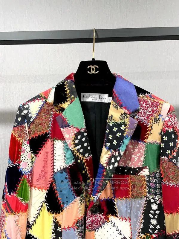 Dior Dior Patchwork Silk Blend Jacket . Size M / US 6-8 / IT 42-44 - 4 Thumbnail