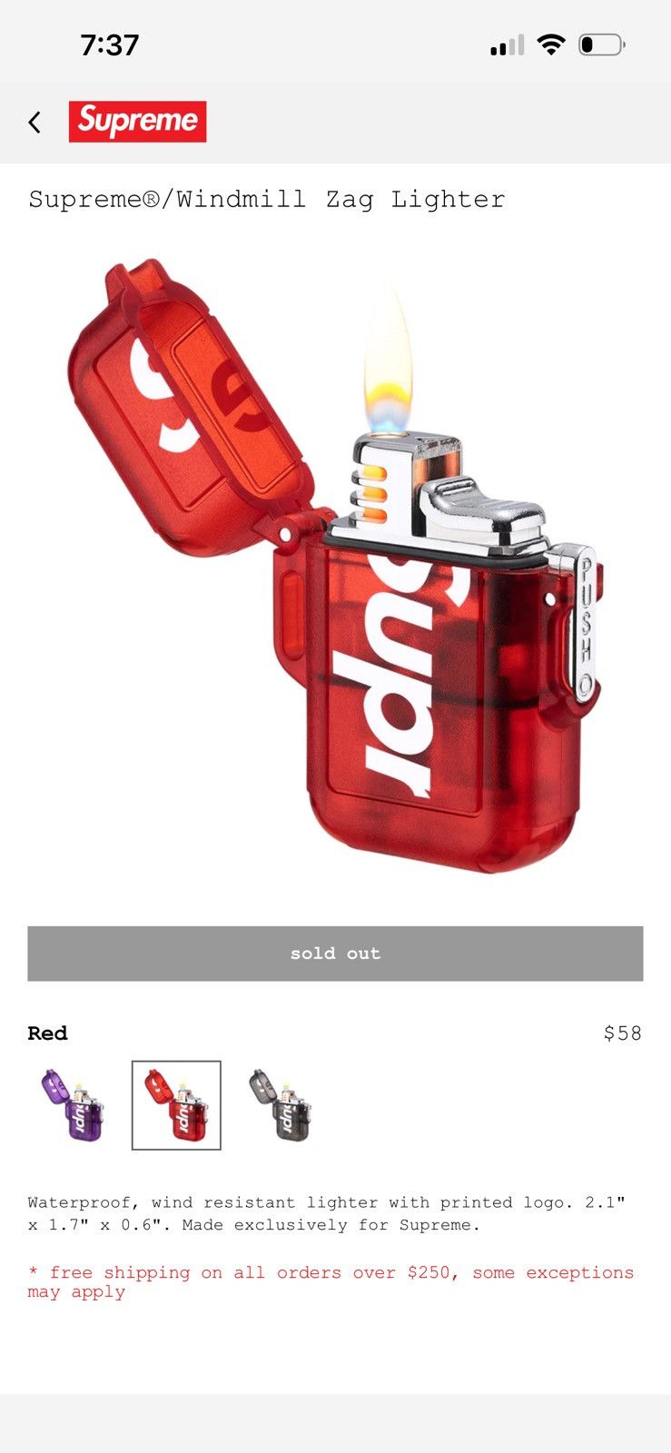 Supreme Supreme Windmill Zag Lighter | Grailed