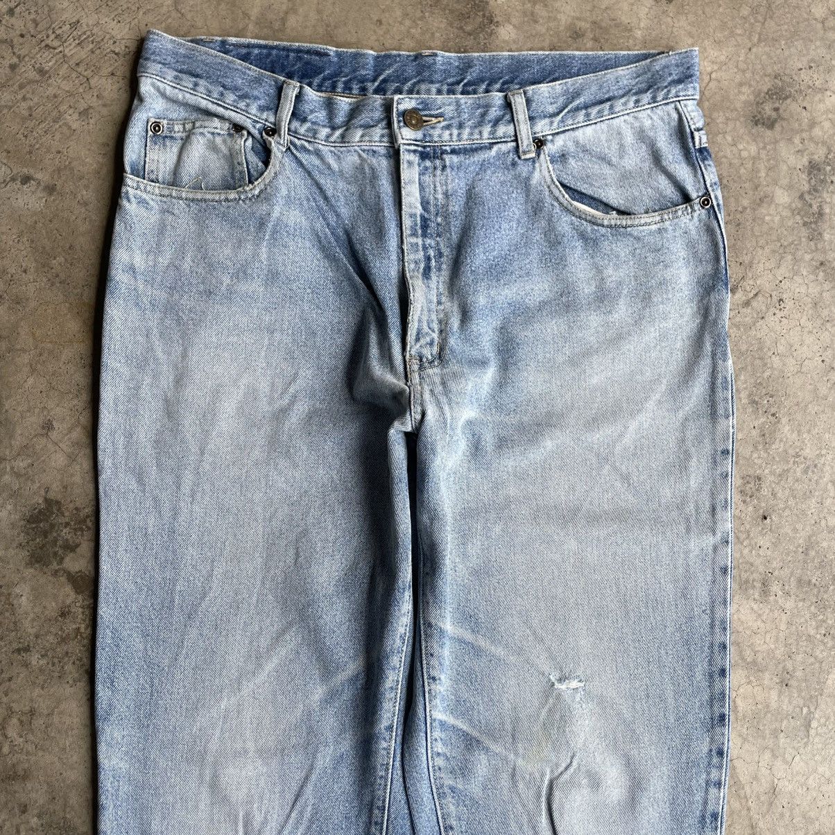 Vintage 🔥Vintage Great White Stoned Washed Ripped Distress Jeans Size US 34 / EU 50 - 2 Thumbnail