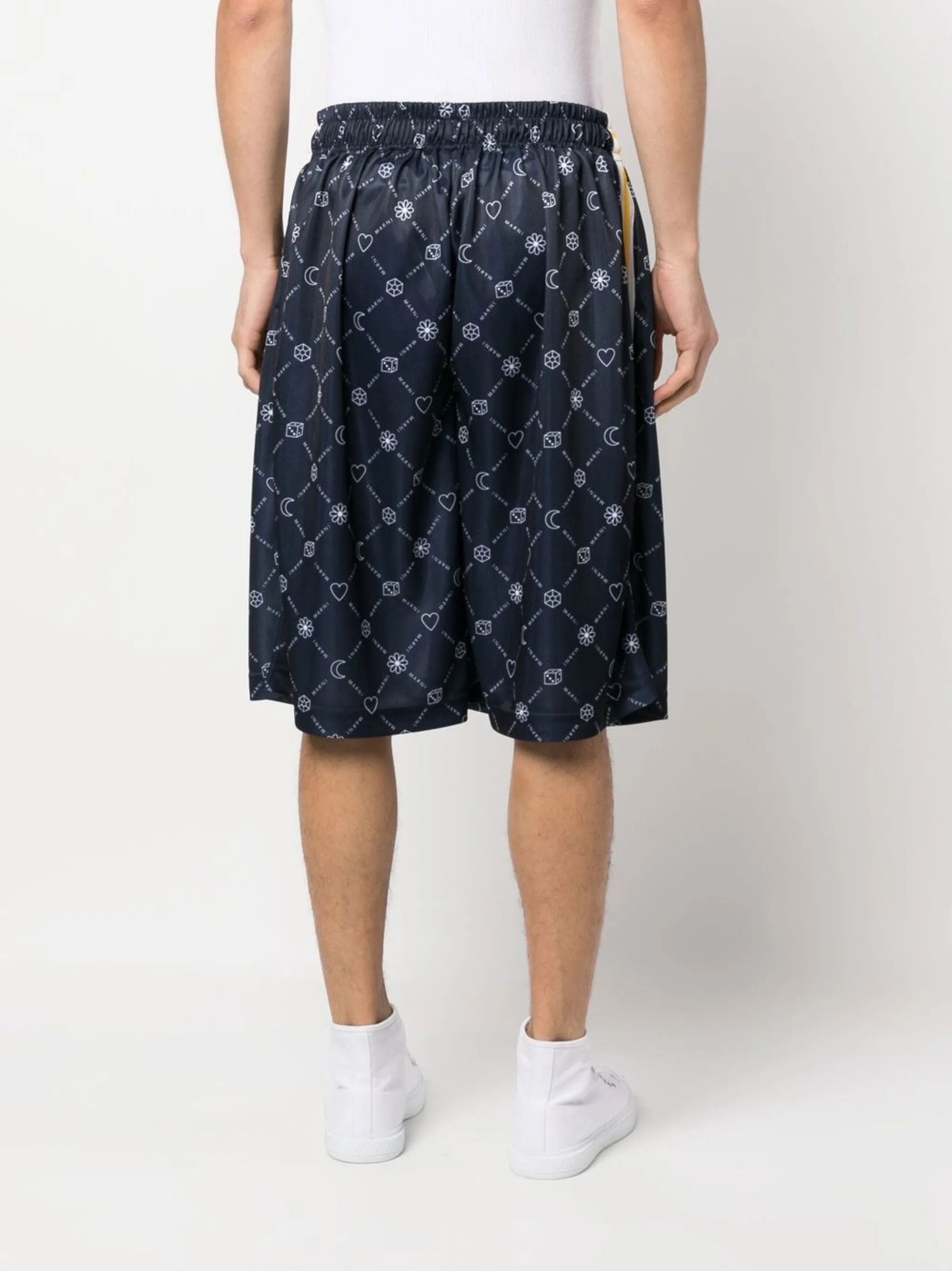 Marni o1y0225 Logo-Print Short in Midnight Blue/White Size US 30 / EU 46 - 3 Thumbnail