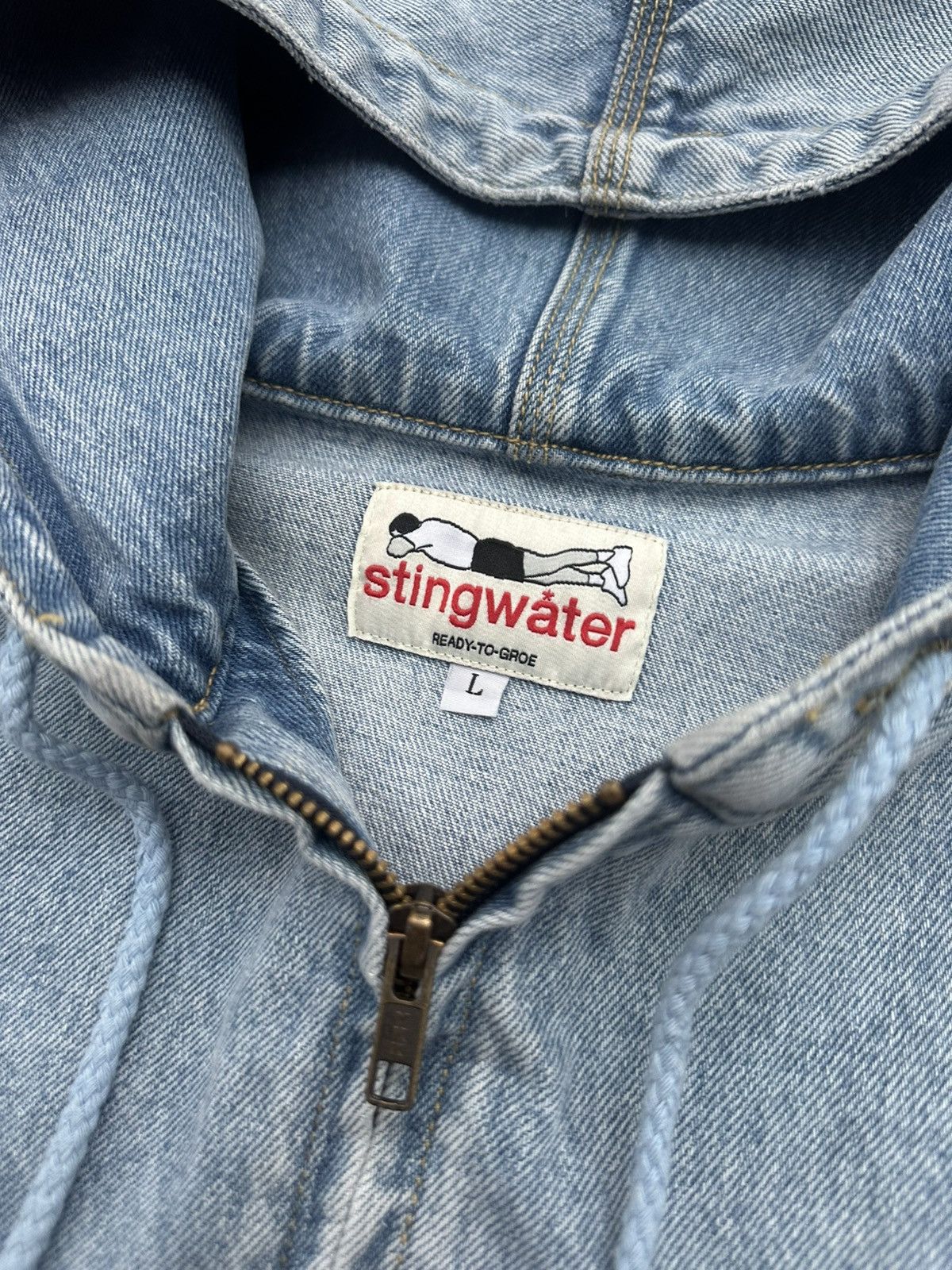 Stingwater tribal denim hooded jacket