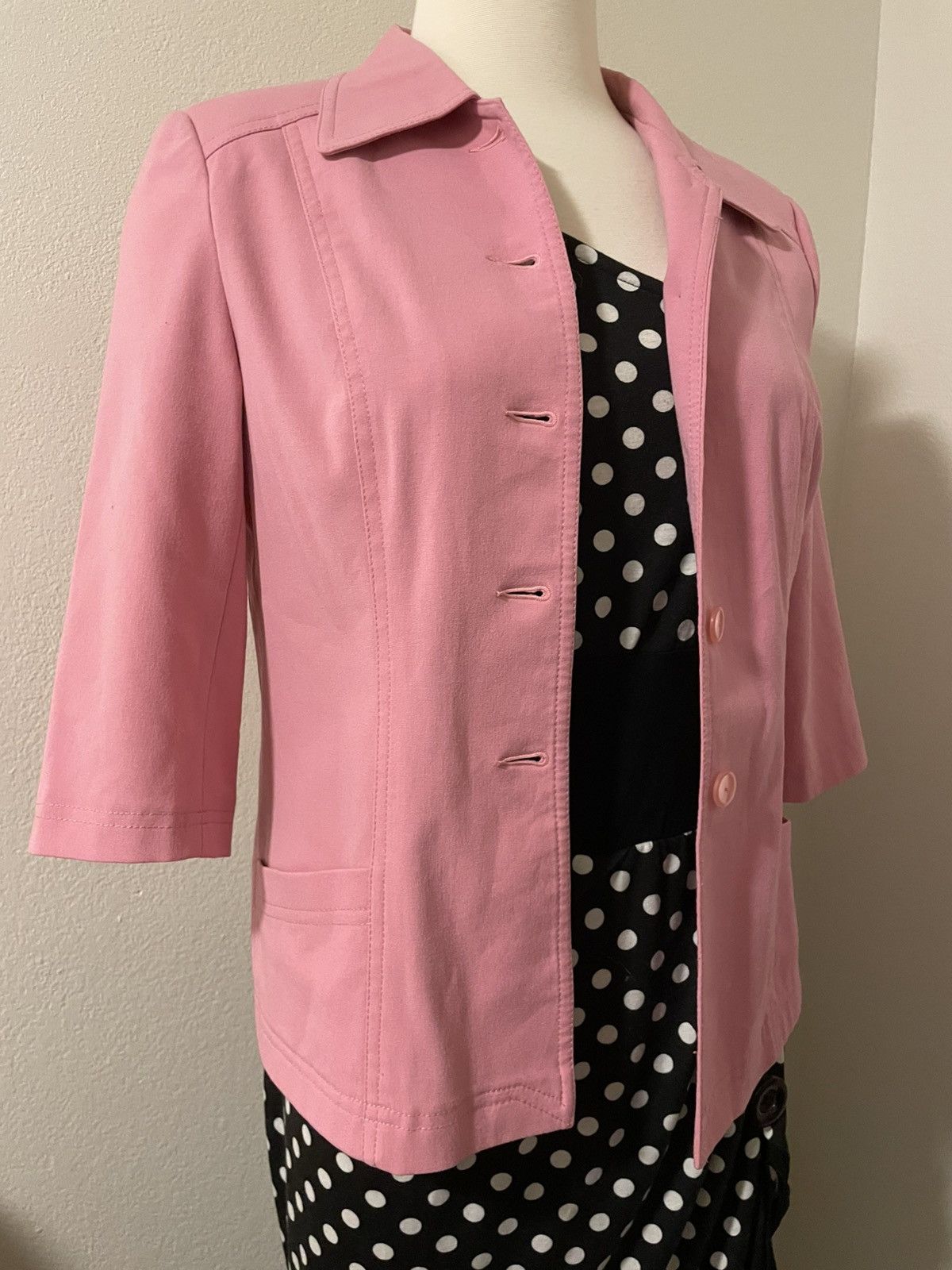 Vintage Pink Retro 3/4 sleeve Blazer Jacket S Size S / US 4 / IT 40 - 7 Thumbnail