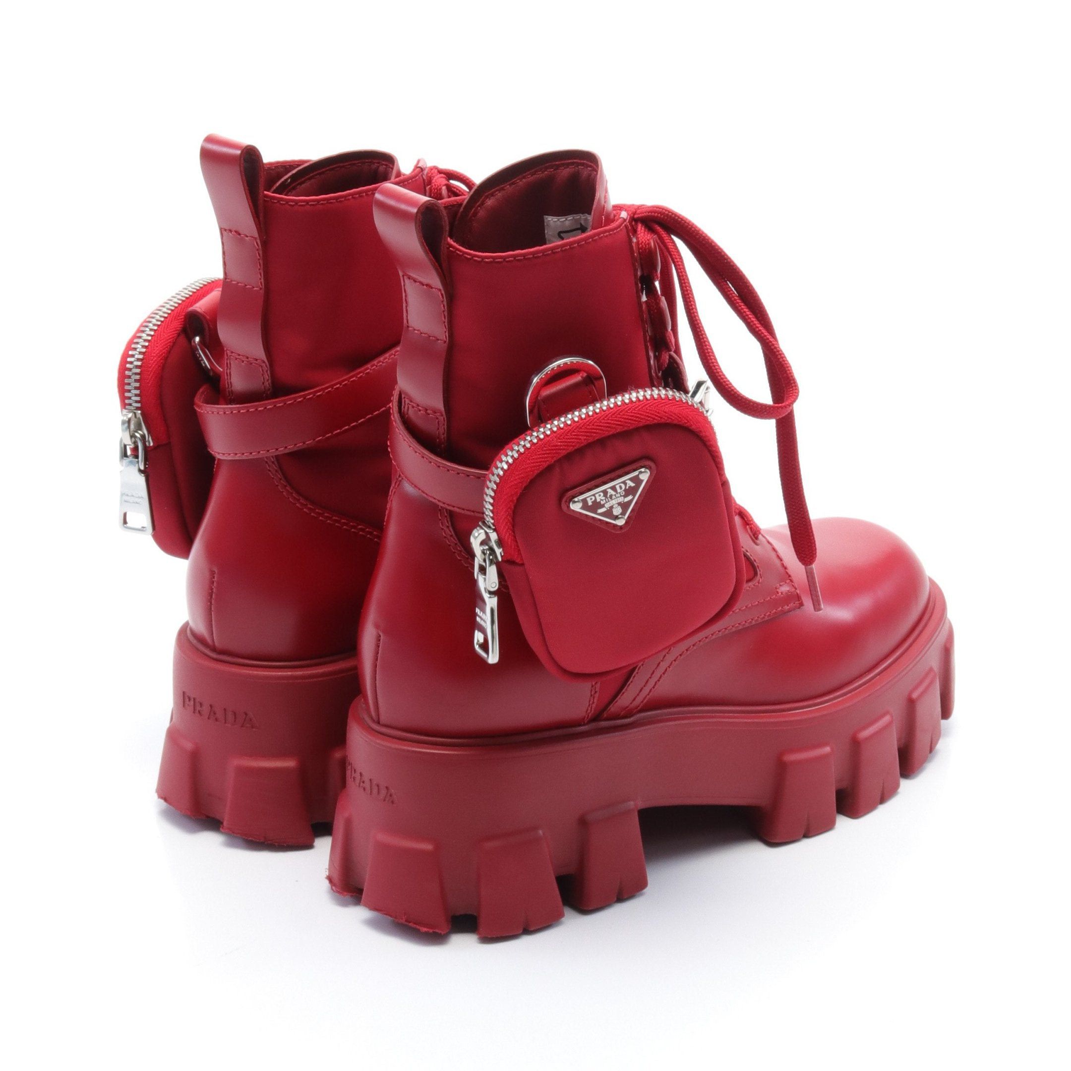 Prada Prada boots with box in red nylon and leather Size ONE SIZE - 2 Thumbnail