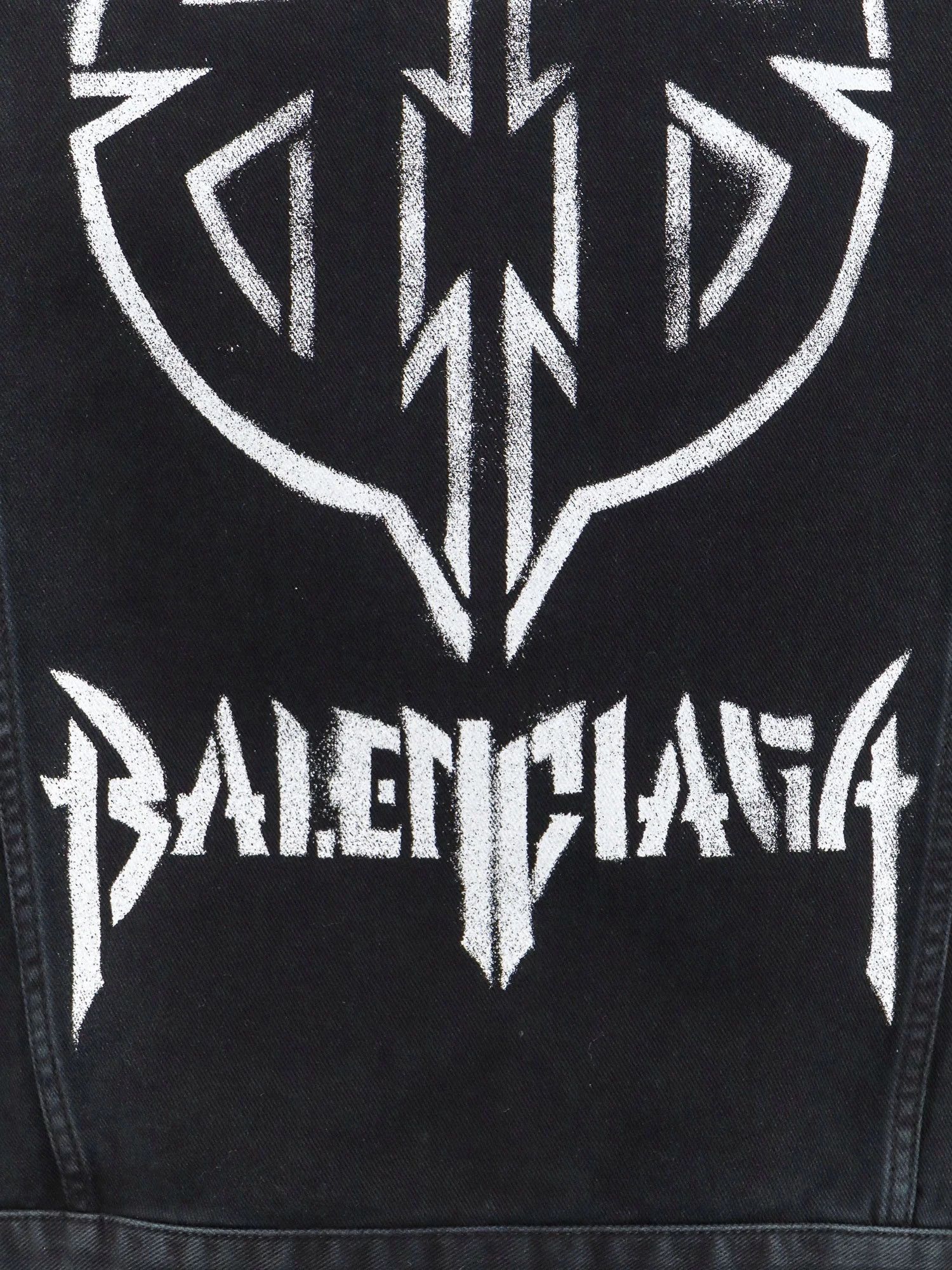 Balenciaga o1w1db11125 Metal BB Stencil Oversized Jacket in Black Size US XL / EU 56 / 4 - 6 Thumbnail