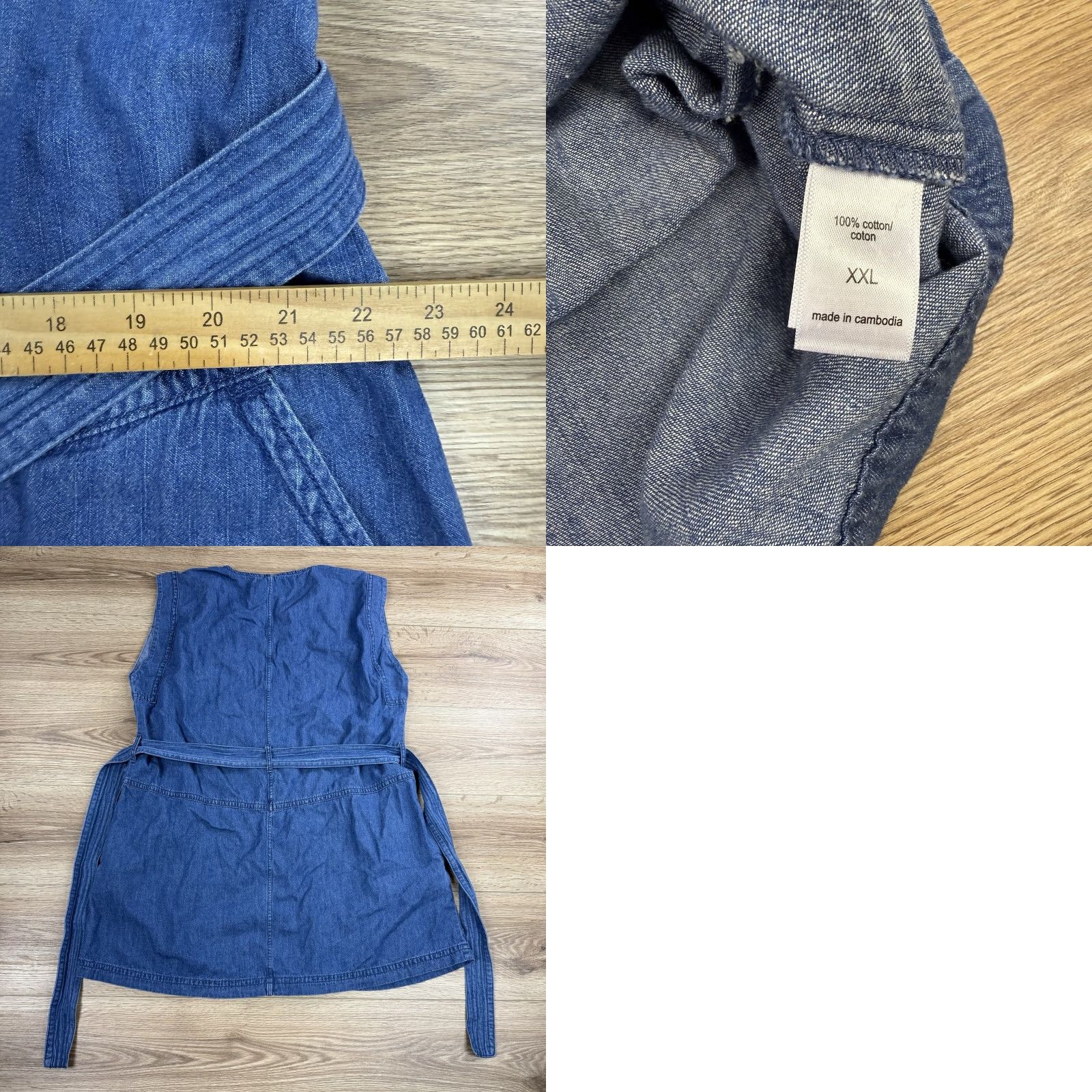 Vintage Maurices Dress Women's XXL Denim Mini Sleeveless Blue Pockets Tie Dress Denim Tie Pockets 2XL Women Shirt? Size XXL / US 16-18 / IT 52-54 - 8 Thumbnail