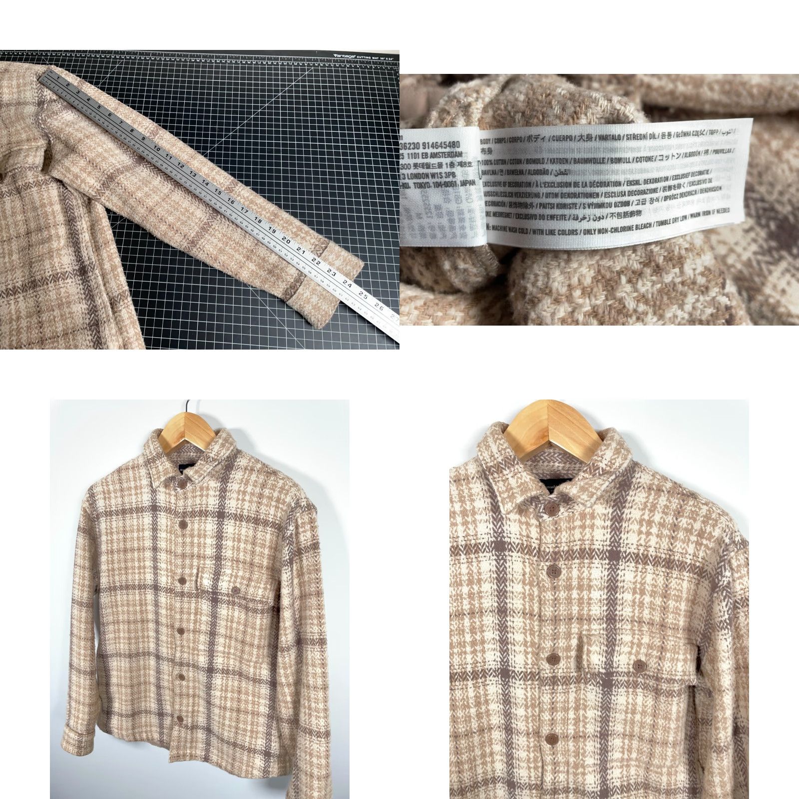 Abercrombie & Fitch Abercrombie & Fitch Flannel Shirt Jacket Mens Medium Beige Plaid Casual Workwear Pockets Unlined Size US M / EU 48-50 / 2 - 8 Thumbnail