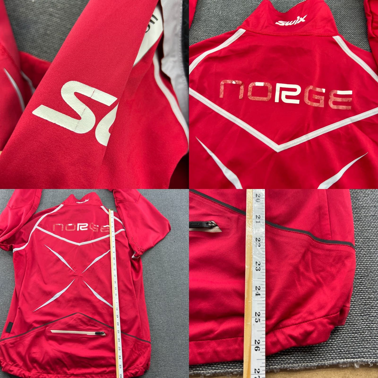 Vintage Swix Norway Team Jacket Mens Medium Full Zip Cross Country Ski XC Red Norge Size US M / EU 48-50 / 2 - 9 Thumbnail