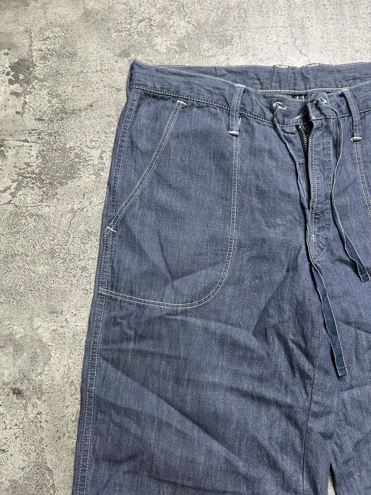 45rpm 2000s 45RPM Linen Blue Short Pants Size US 29 - 3 Thumbnail