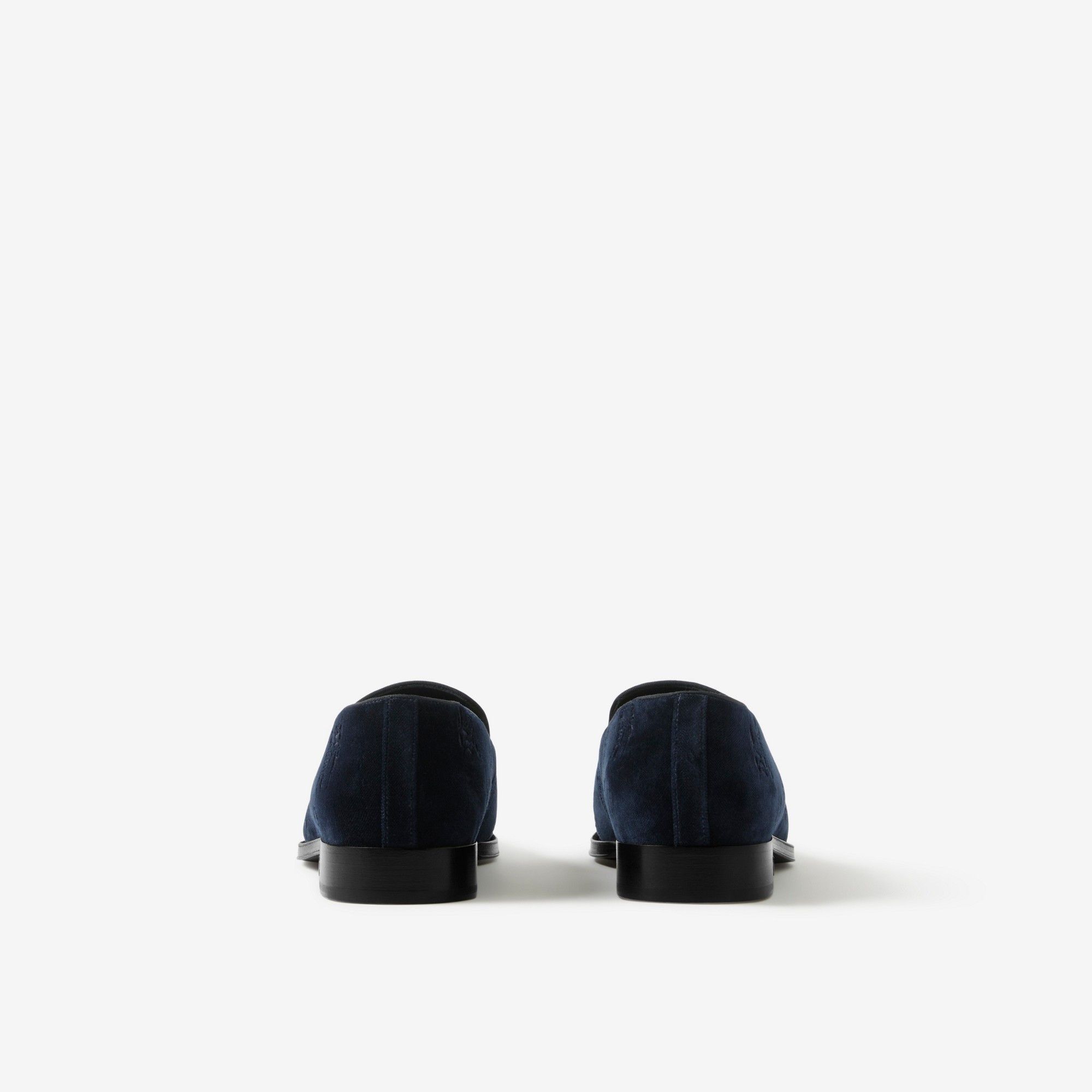 Burberry o1w1db10125 Embroidered EKD Velvet Loafers in Navy Blue Size US 11.5 / EU 44-45 - 3 Thumbnail