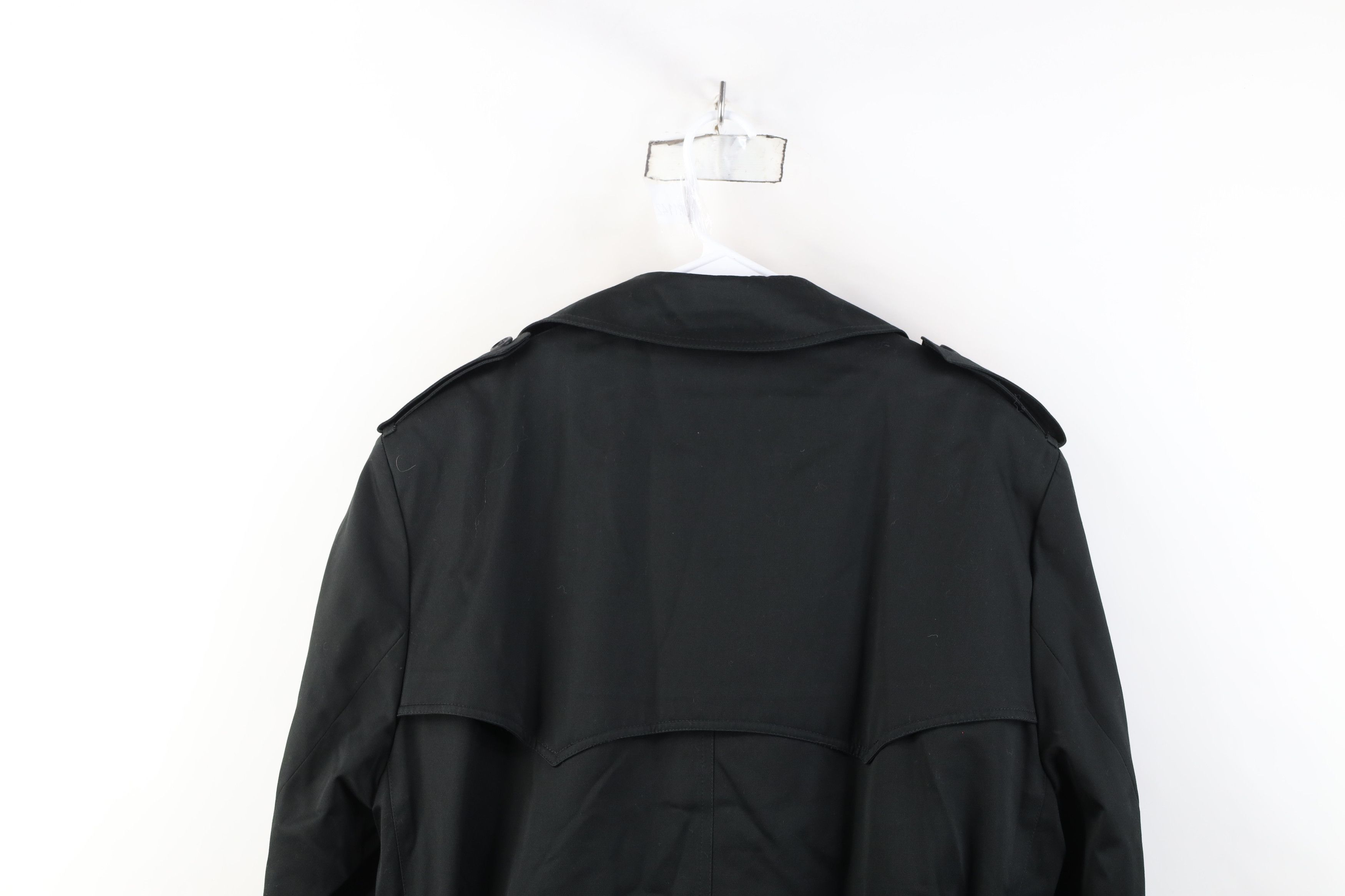 Vintage Vintage 90s Streetwear Lined Belted Trench Coat Jacket Black Size US XXL / EU 58 / 5 - 15 Thumbnail