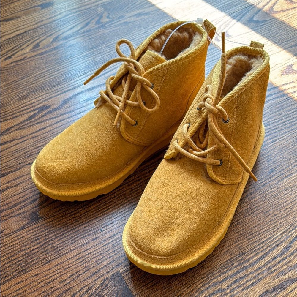 Ugg UGG Women’s 6 Yellow Suede Lace-Up Boots Size US 6 / IT 36 - 1 Thumbnail