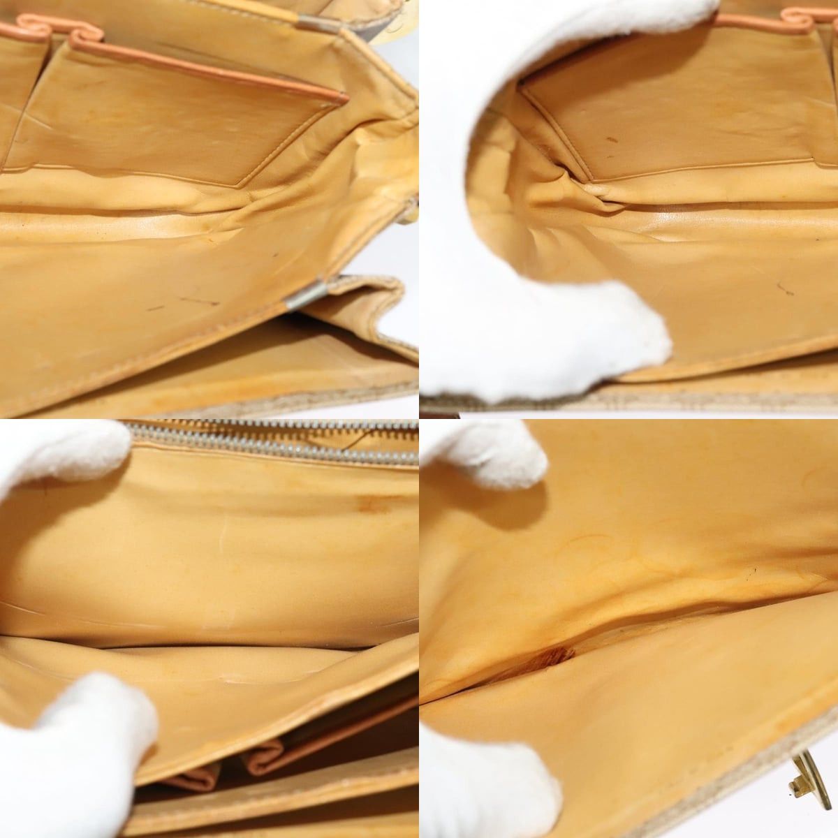 Celine CELINE Macadam Canvas Shoulder Bag Pvc Beige Gold Size ONE SIZE - 12 Thumbnail
