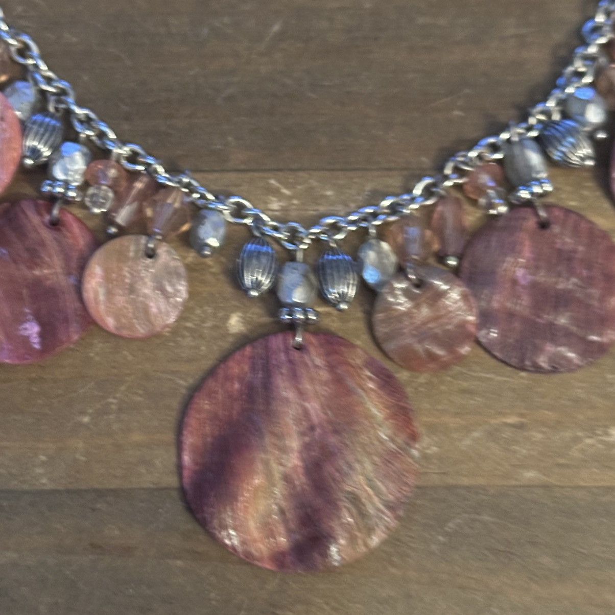 Other Lia Sophia silver tone abalone shell & bead dangle necklace Size ONE SIZE - 3 Thumbnail